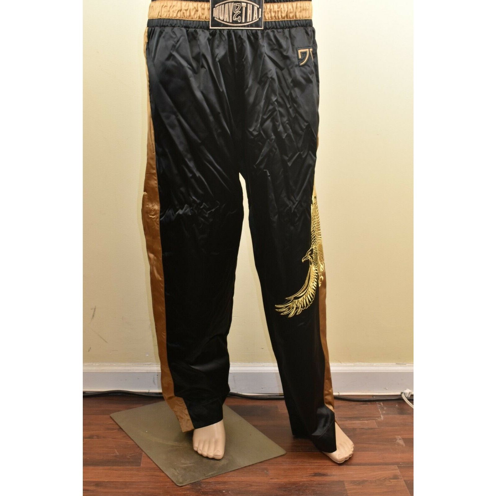 Dolce & Gabbana DOLCE GABBANA GOLD BLACK NYLON THAI EAGLE SPORT PANTS 54 IT Size US 38 / EU 54 - 9 Thumbnail