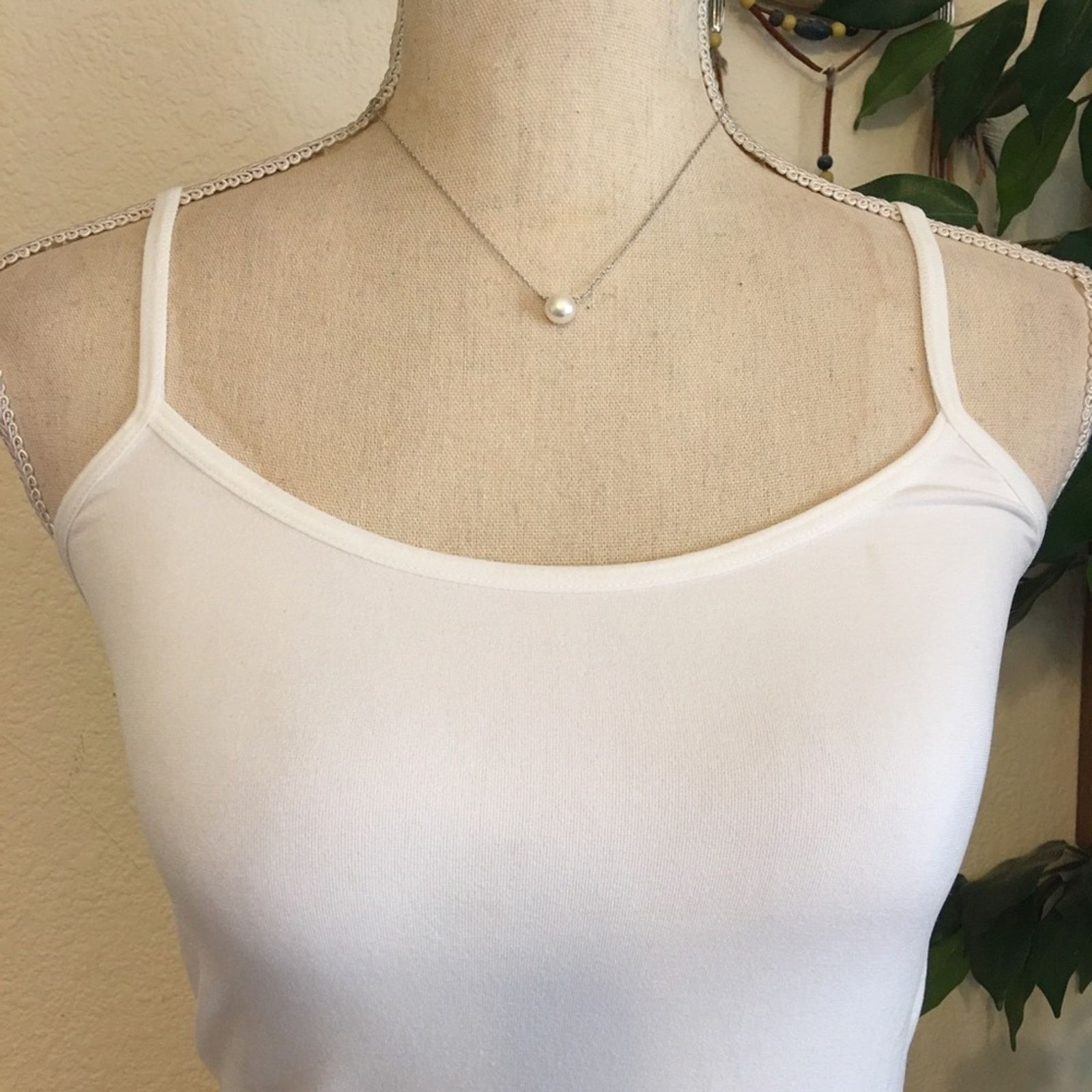 Vintage Vintage faux pearl on silver chain necklace Size ONE SIZE - 3 Thumbnail