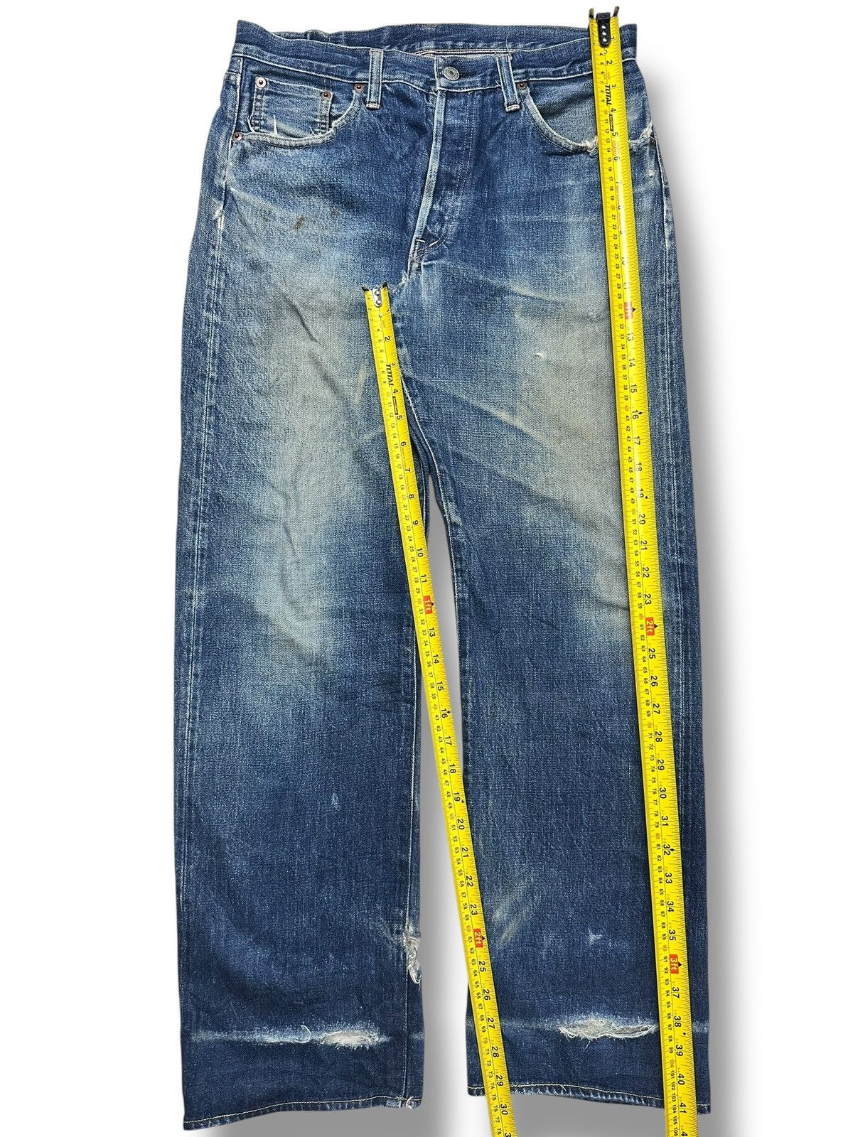 Johnbull Johnbull Vintage Selvedge Distressed Ripped Jeans With Faded Size US 32 / EU 48 - 19 Thumbnail