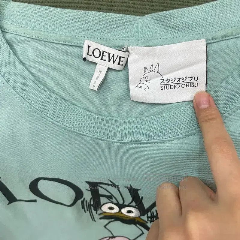 Loewe Loewe Mint Green Cotton T-Shirt with Graphic Design . Size M / US 6-8 / IT 42-44 - 3 Thumbnail