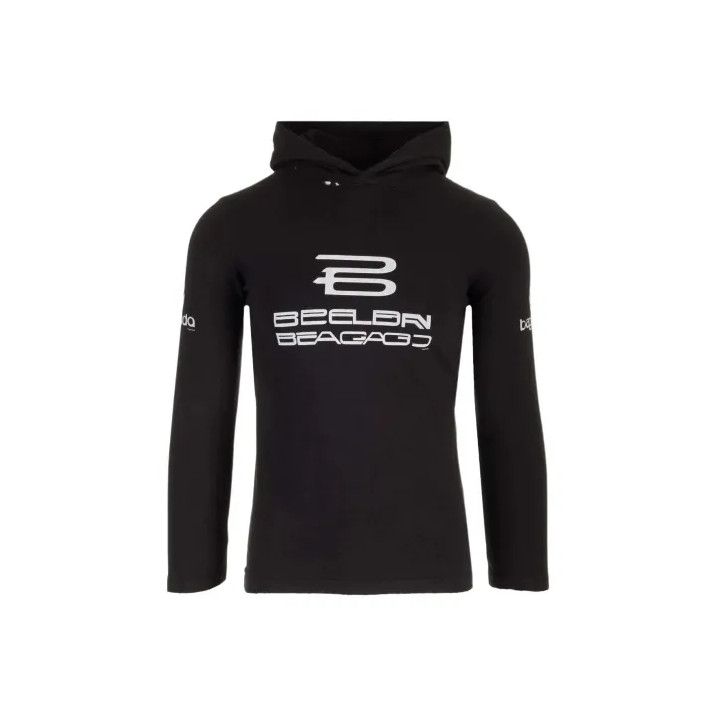 Balenciaga Balenciaga Black Logo Hooded Sweatshirt for Men Size US L / EU 52-54 / 3 - 1 Thumbnail