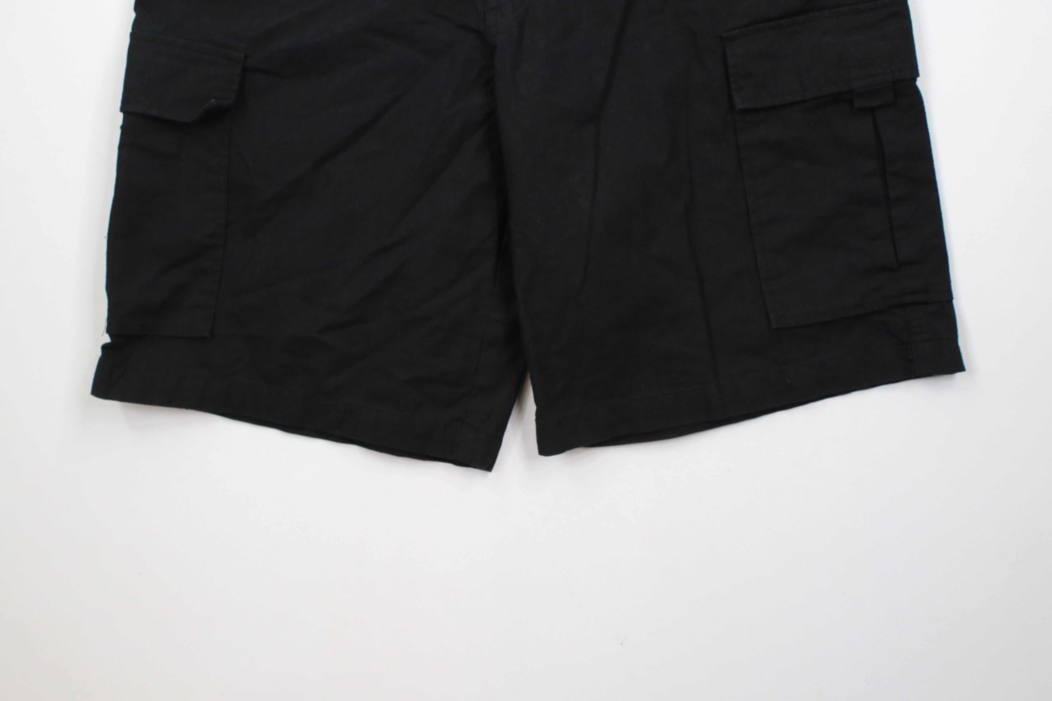 Vintage Vintage 90s Streetwear Fit Linen Blend Cargo Shorts Black Size US 36 / EU 52 - 4 Thumbnail