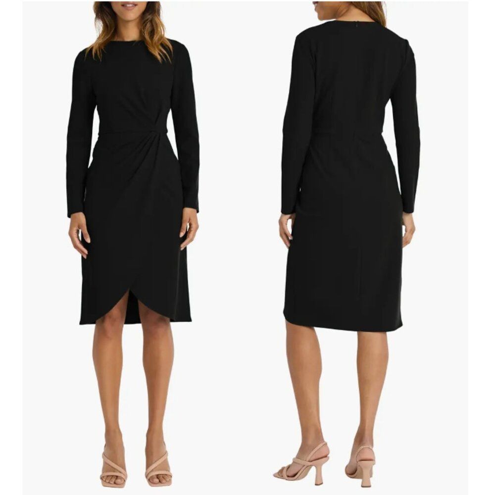 MAGGY LONDON NWT New Maggy London Long Sleeve Tulip Black Dress Size 10 Size L / US 10 / IT 46 - 1 Thumbnail