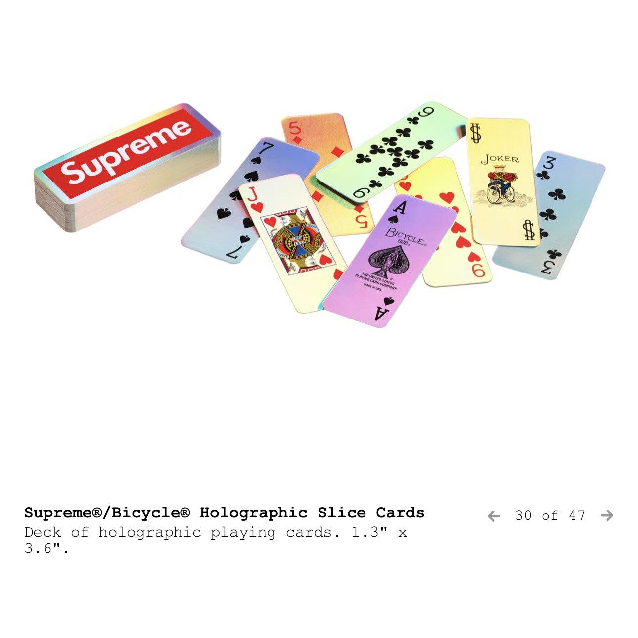 Supreme Supreme/Bicycle® Holographic Slice Cards Mini playing cards Size ONE SIZE - 6 Thumbnail