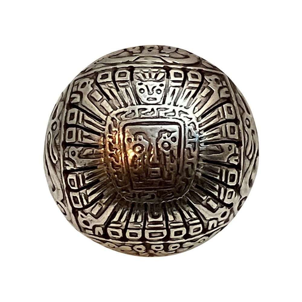 Designer Hand Made Peruvian Sterilng Calender Dome Ring Size ONE SIZE - 1 Thumbnail