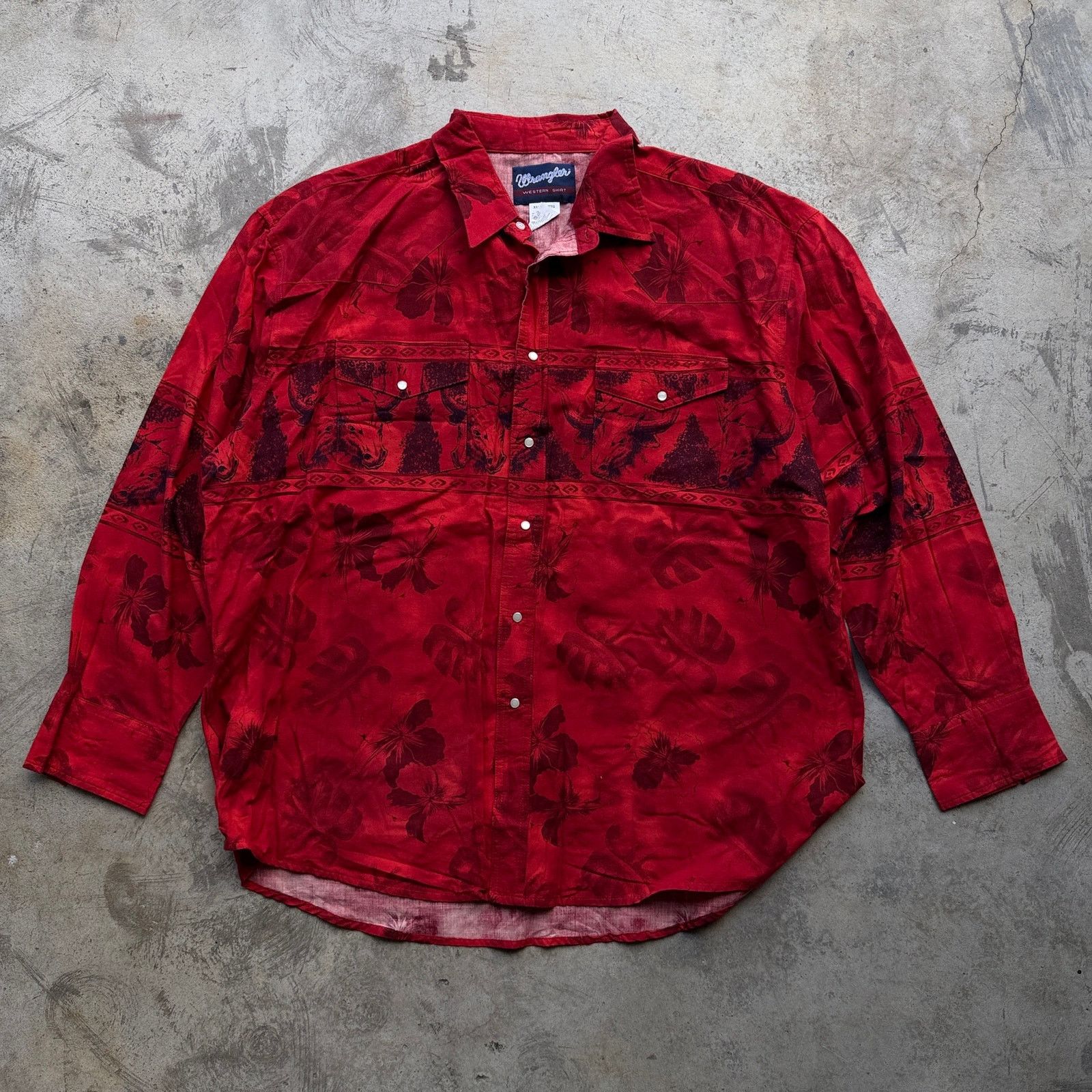 Wrangler Vintage 90s Wrangler Floral Western Pearl Snap Shirt XXL Size US XXL / EU 58 / 5 - 1 Thumbnail
