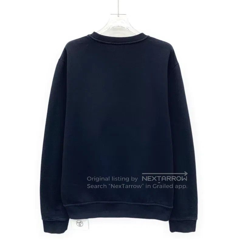 Hermes Hermes 24 Model Dark Blue Geometric Pattern Cotton Crewnec Size L / US 10 / IT 46 - 2 Thumbnail