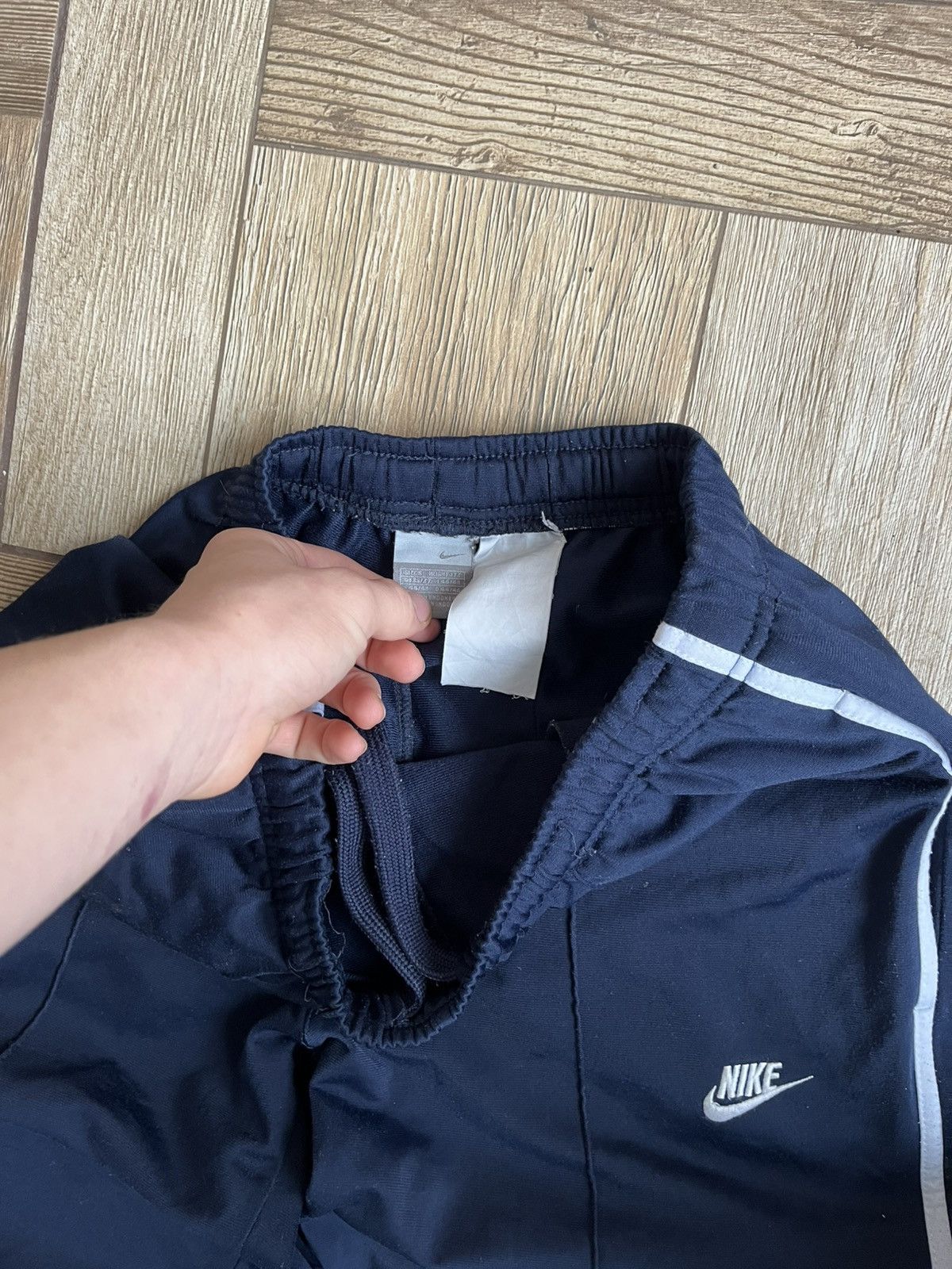 Nike 👟 Nike Vintage Style Navy Blue Track Pants Size US 32 / EU 48 - 6 Thumbnail