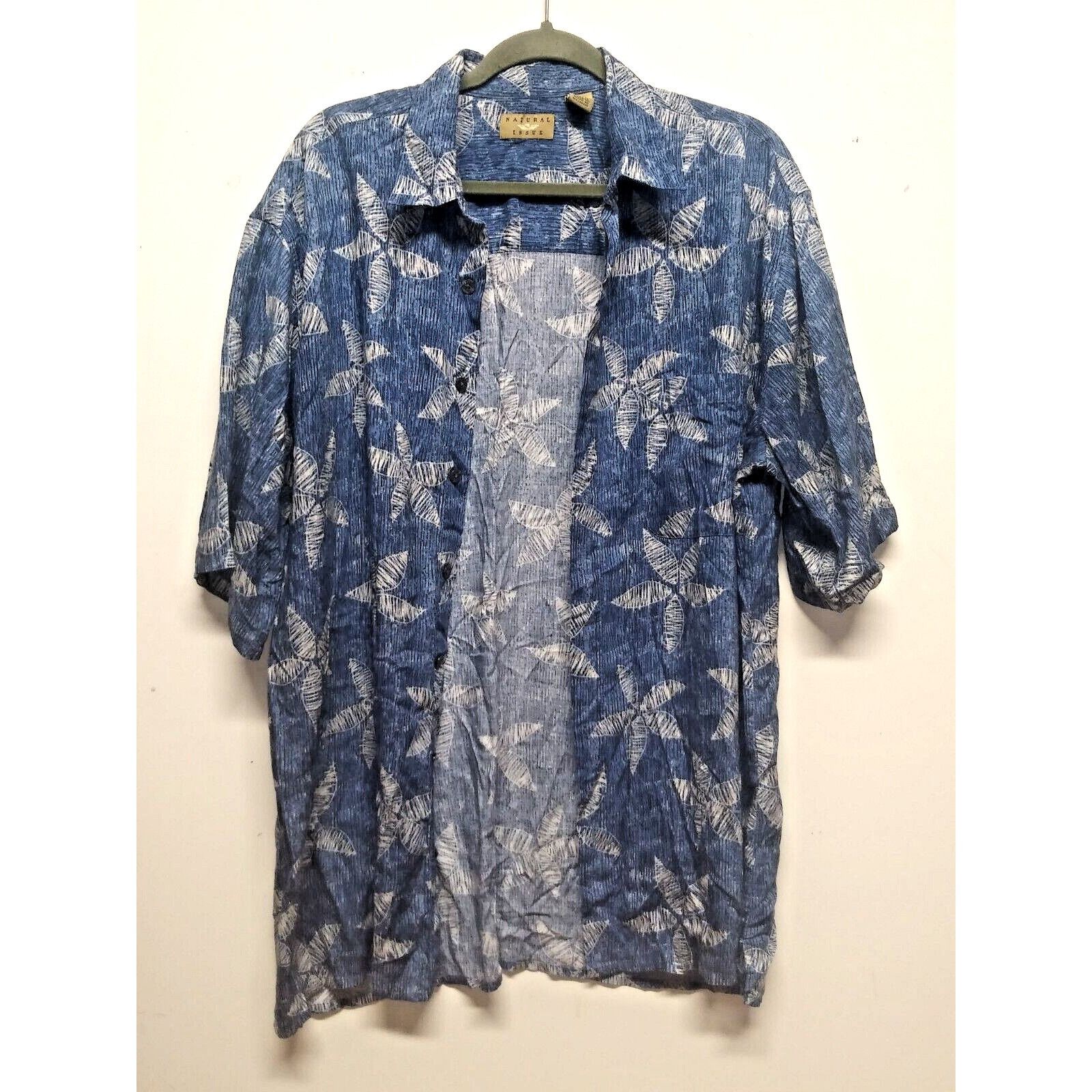 Natural Issue Hawaiian Shirt Mens Size XLT floral tropical dusky blue Natu Size US XL / EU 56 / 4 - 2 Thumbnail