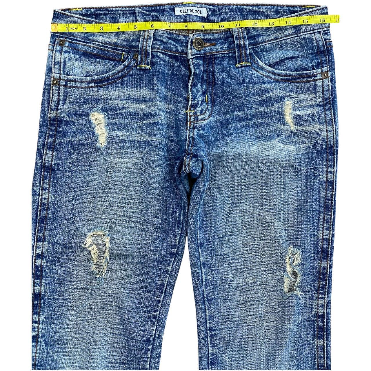 Japanese Brand Vintage Japanese Brand Distress Honeycomb Style Jeans Size US 33 - 9 Thumbnail