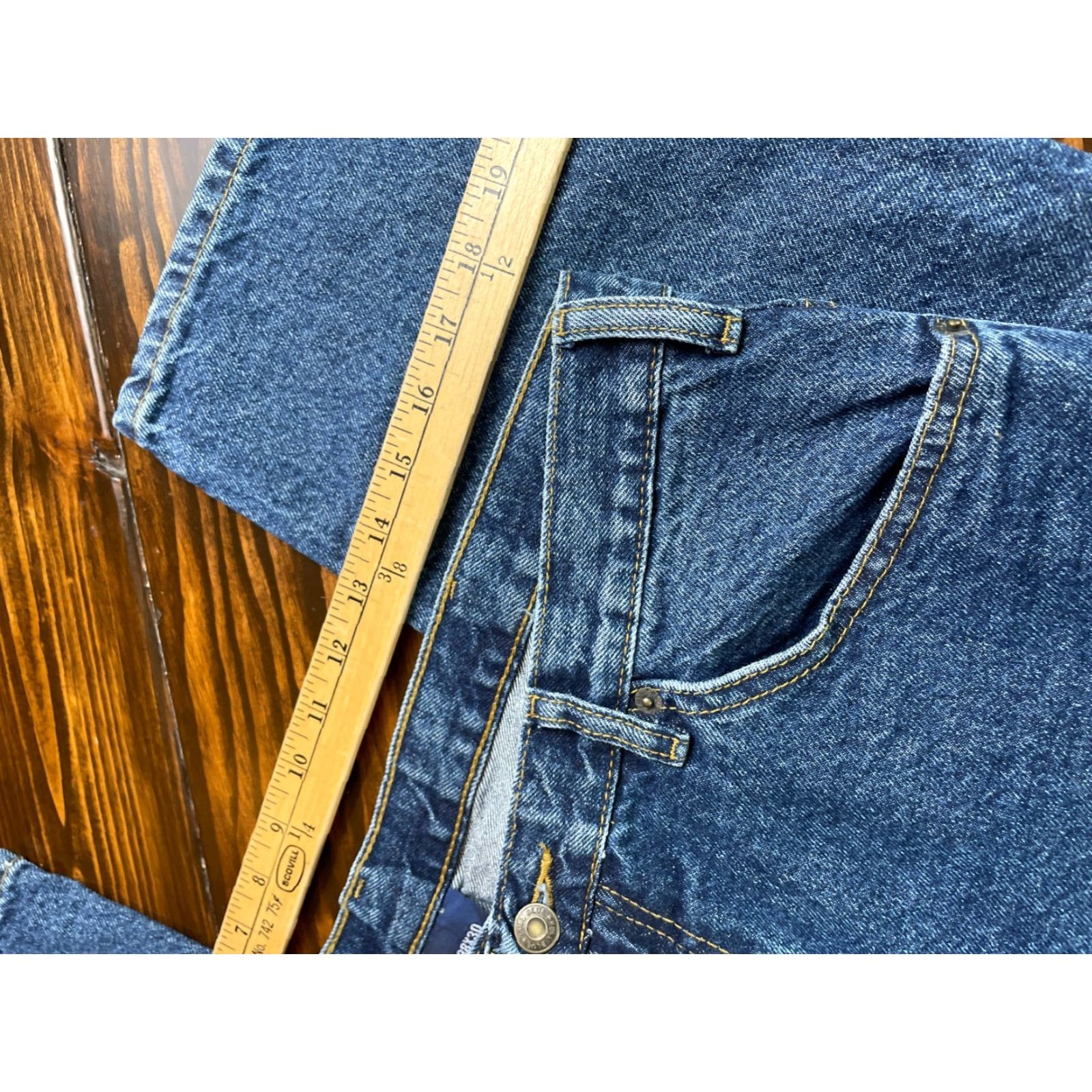 Vintage Full Blue Jeans Men 38x30 Denim 5 Pocket Straight Leg NEW Jeans Regular Mens Shoes No Size US 38 / EU 54 - 3 Thumbnail