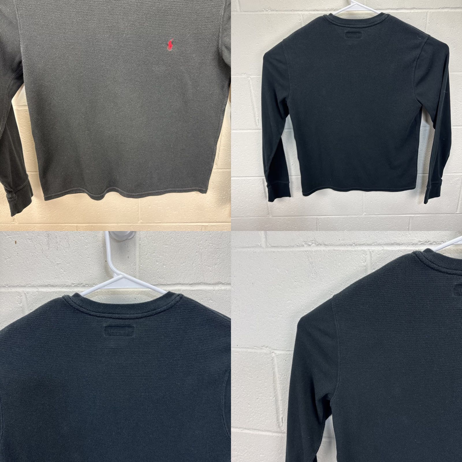 Polo Ralph Lauren Polo Ralph Lauren Thermal Shirt Women’s Large Black Waffle Knit Long Sleeve Tee Size L / US 10 / IT 46 - 8 Thumbnail