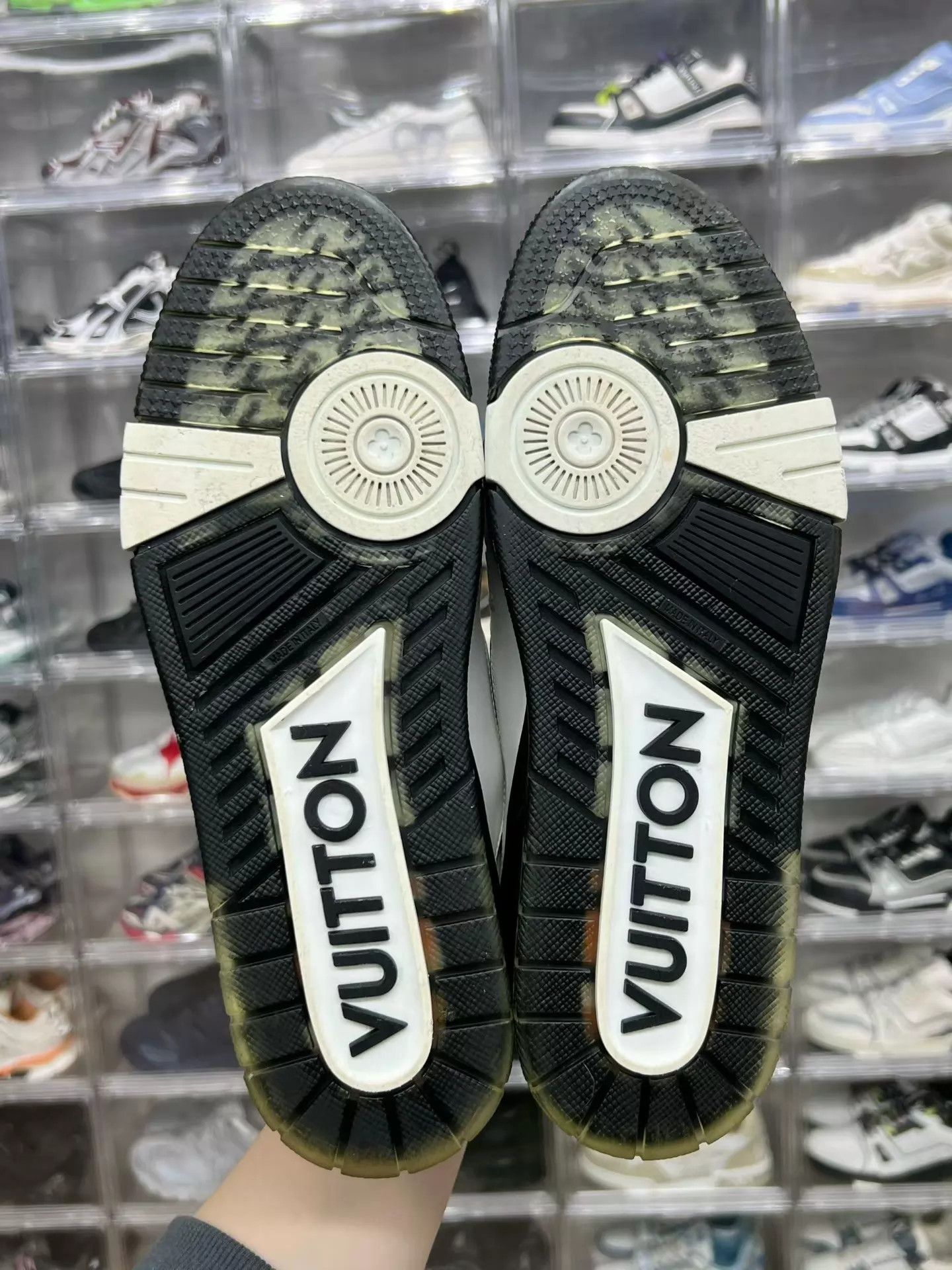 Louis Vuitton LV Trainer White/Black Multicolor UK9 Like New Size US 10 / EU 43 - 8 Thumbnail