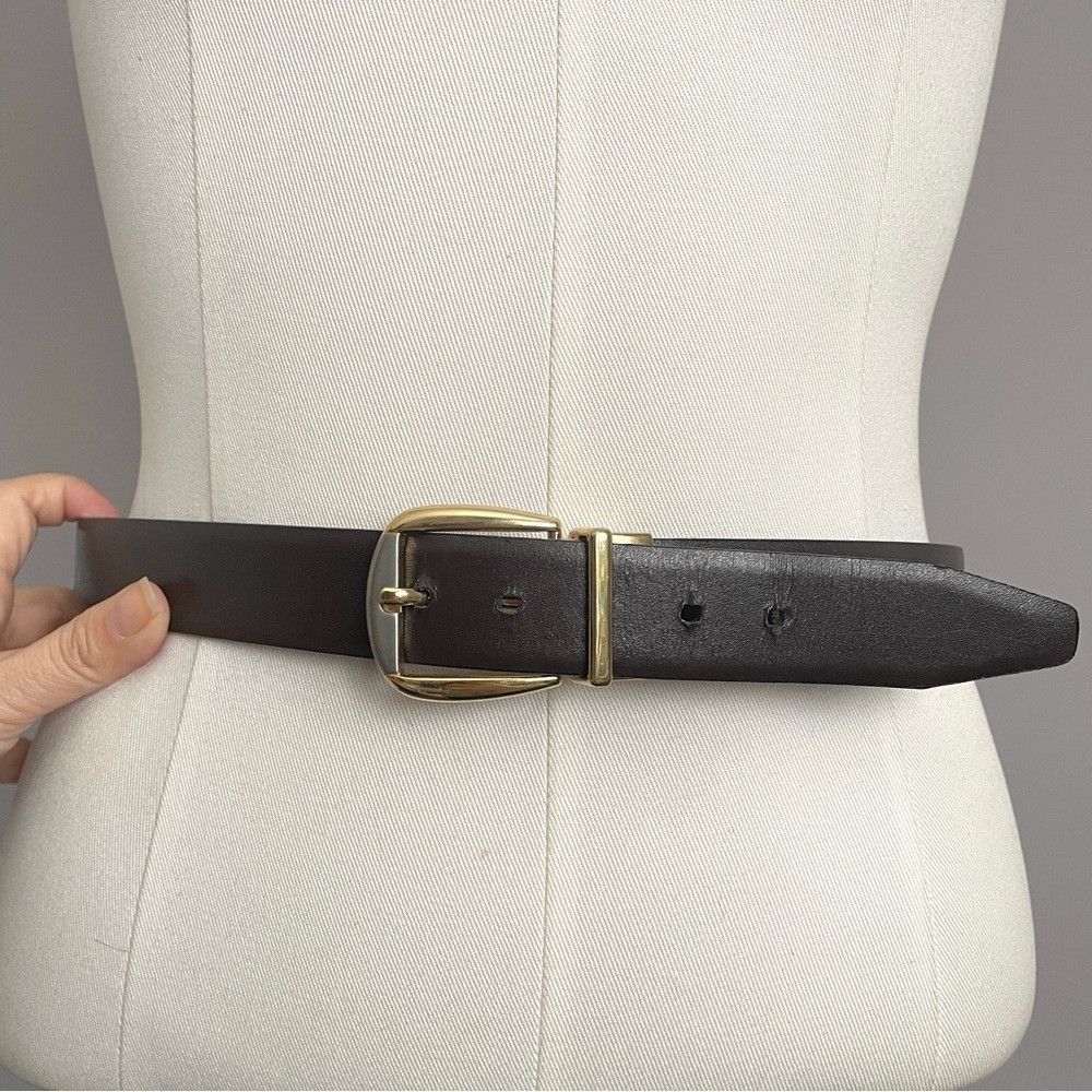 Vintage Vintage Black / Brown Reversible Dress Belt - 34” / 85cm Size 34 - 7 Thumbnail