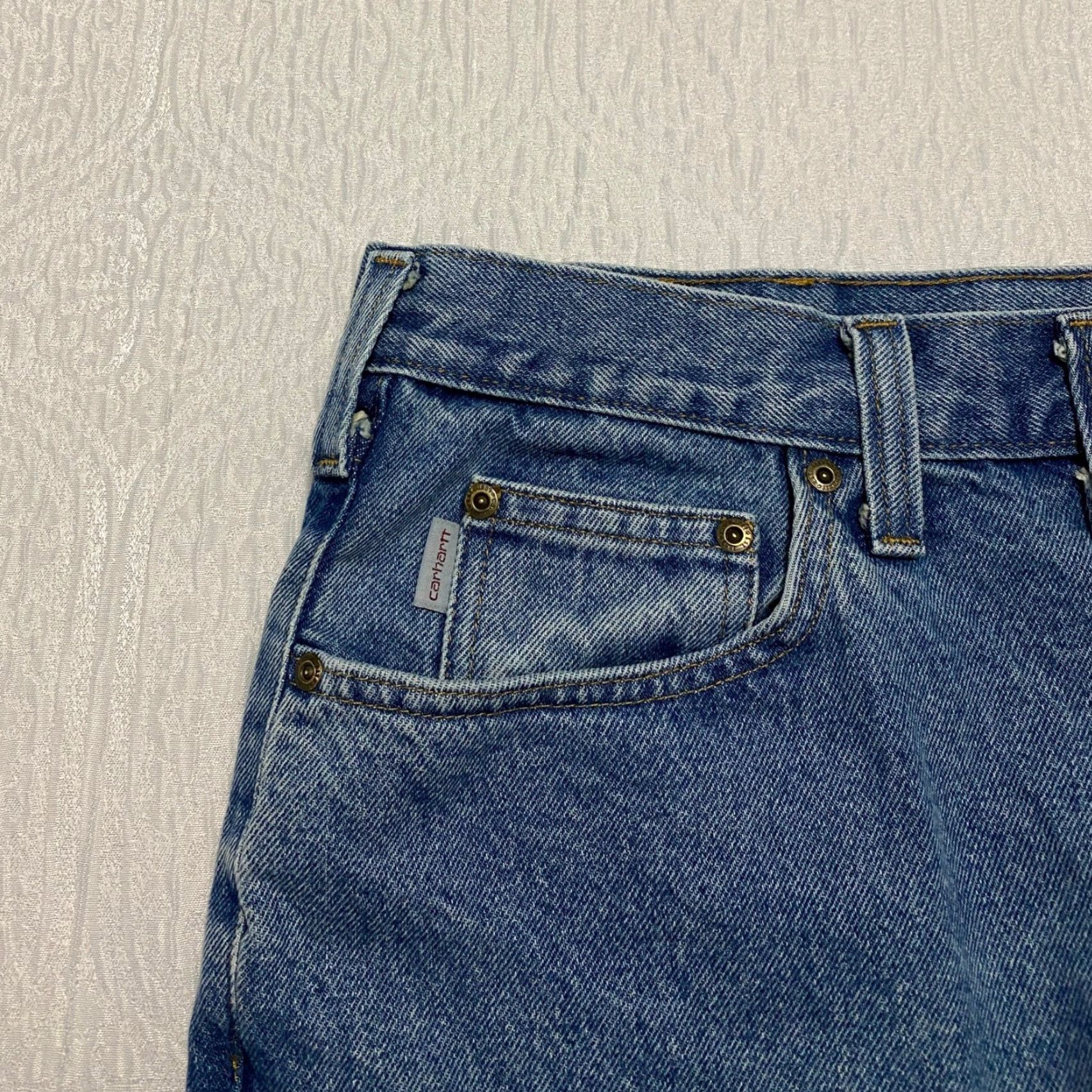 Carhartt Carhartt Jeans B460 LVB Relaxed Fit Mens 44x32 Blue Straight Denim Cotton Pockets Button Zip Size US 44 / EU 60 - 2 Thumbnail