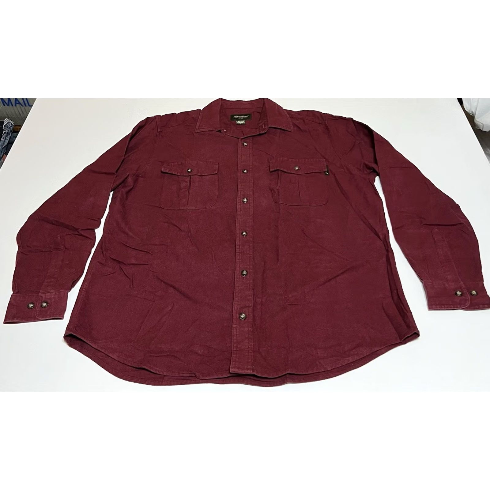 Eddie Bauer Eddie Bauer Shirt Mens L Red Long Sleeve Button-Up Collared Pocketed Chamois Button-Down Vintage? No (keep as product) Size US L / EU 52-54 / 3 - 2 Thumbnail