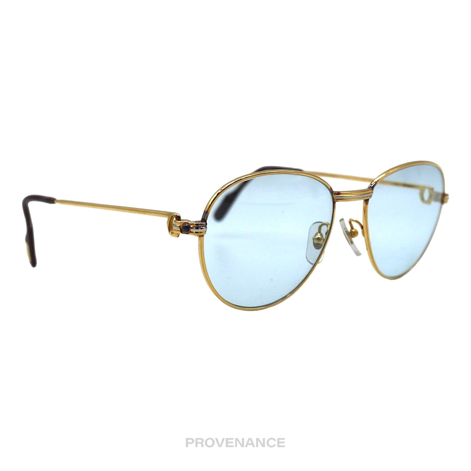 Cartier 🔴 Cartier Saphir Vintage Sunglasses - Gold/Blue Size ONE SIZE - 3 Thumbnail