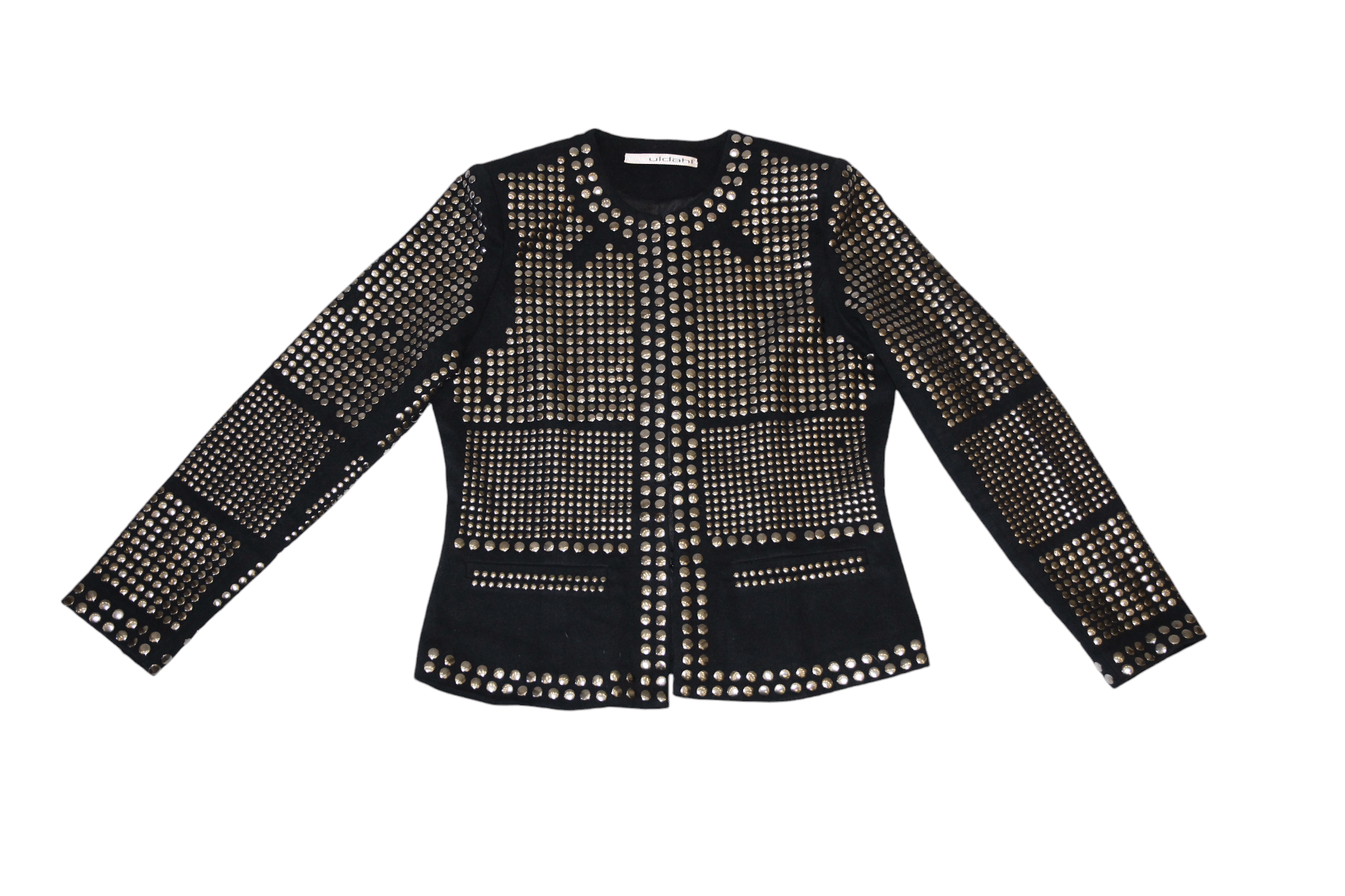 Ivan Grundahl VTG🔥ULDAHL boat neck studded stretch cotton jacket Size S / US 4 / IT 40 - 4 Thumbnail
