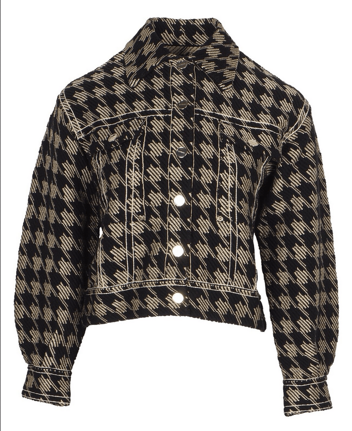 image of Sandro Women's Jacket Size 2 Knitted Jacket in Black/Ivory