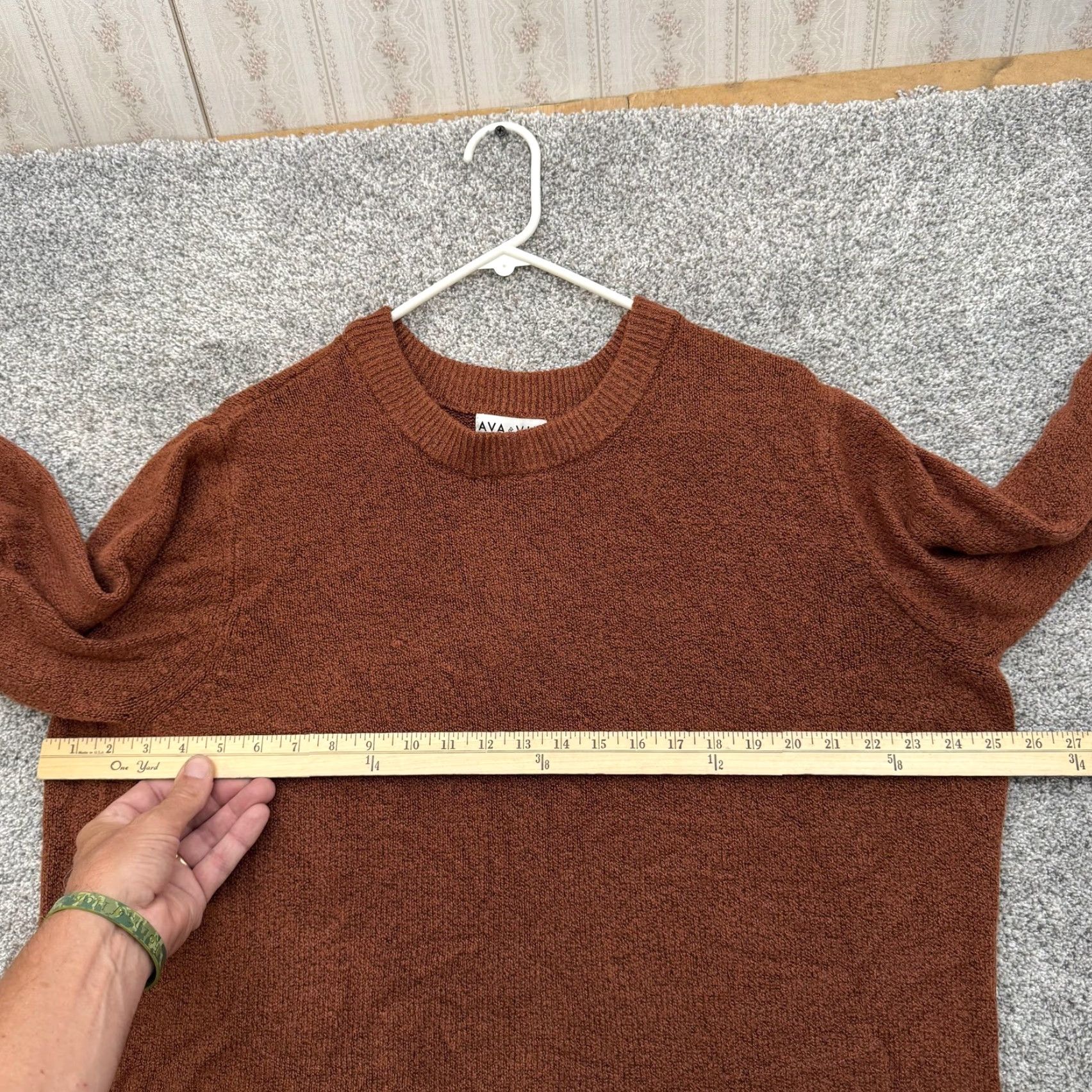 Vintage Ava & Viv Sweater Womens 2X Plus Size Brown Pullover Crewneck Soft Knit Fall Top Size XXL / US 16-18 / IT 52-54 - 3 Thumbnail