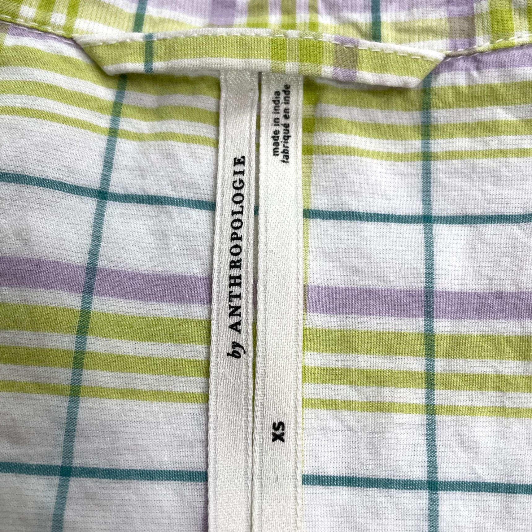 Anthropologie VINTAGE Anthropologie Women's XS Pastel Plaid Button-Down Shirt Casual Summer Spring Fall Oversized Size XS / US 0-2 / IT 36-38 - 6 Thumbnail
