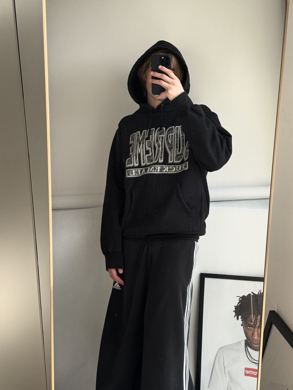 Supreme Supreme Hoodie Paisley Black Fuck Em All Logo Size US XL / EU 56 / 4 - 2 Thumbnail