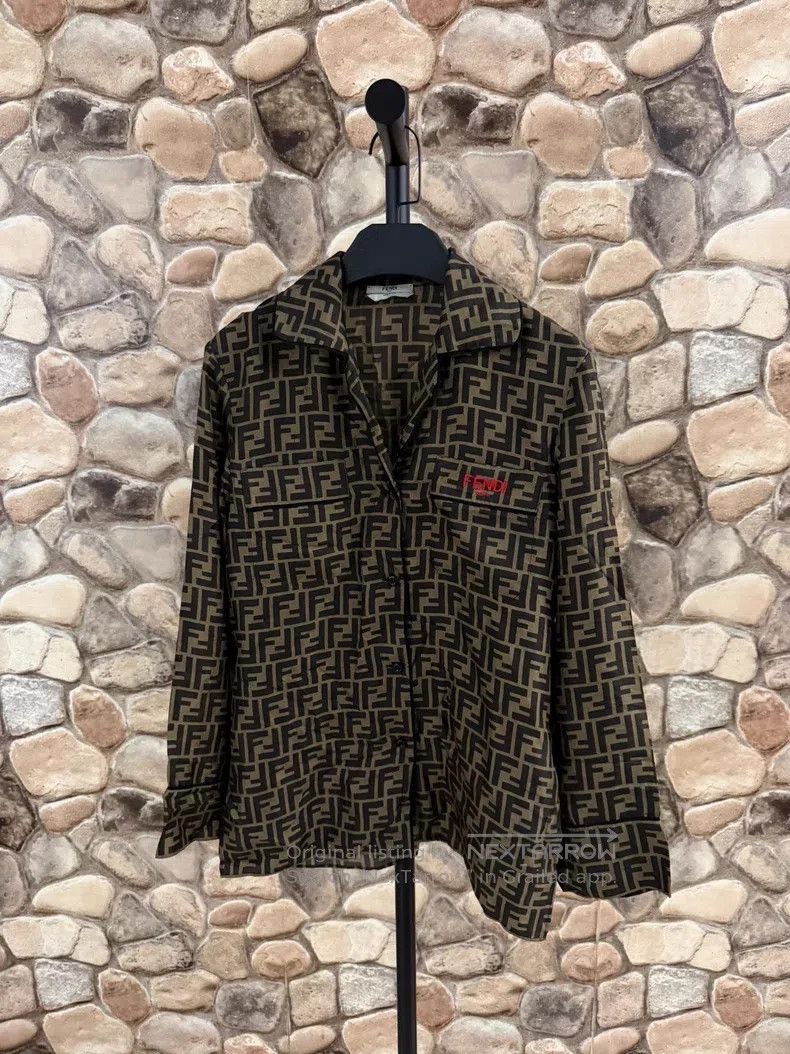 Fendi Fendi FF Monogram Long Sleeve Shirt Size XXS / US 00 / IT 34 - 1 Thumbnail