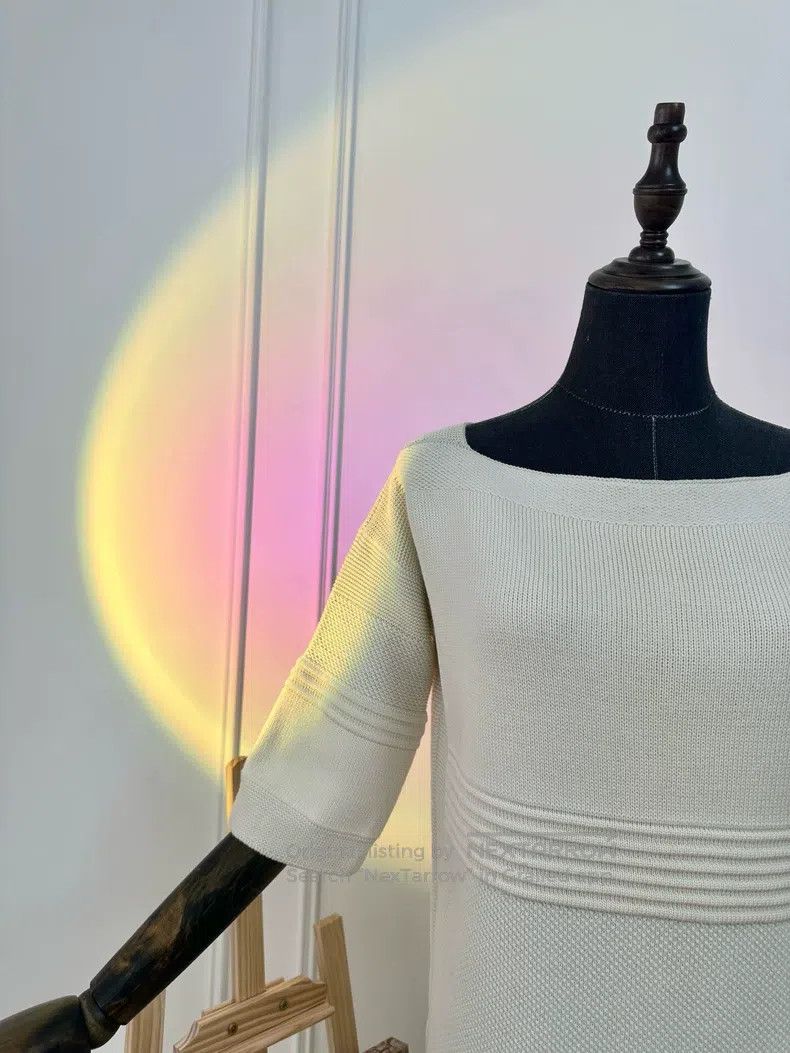 Hermes Hermes Wool and mulberry silk mid-sleeve knitted top - off Size XS / US 0-2 / IT 36-38 - 6 Thumbnail