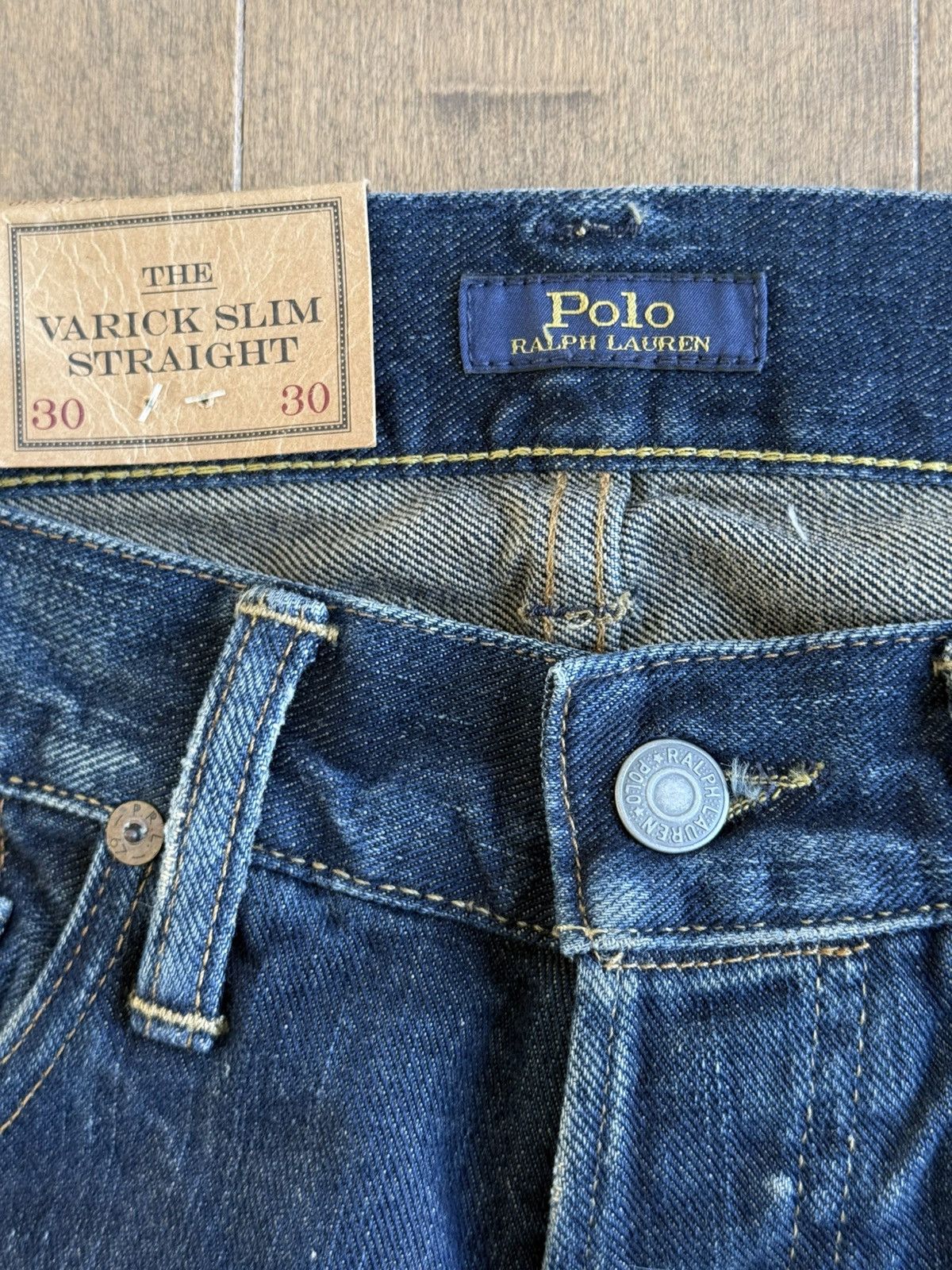 Polo Ralph Lauren × Ralph Lauren New Rare Polo Patchwork Distressed Straight Slim Jeans 30x30 Size US 30 / EU 46 - 11 Thumbnail