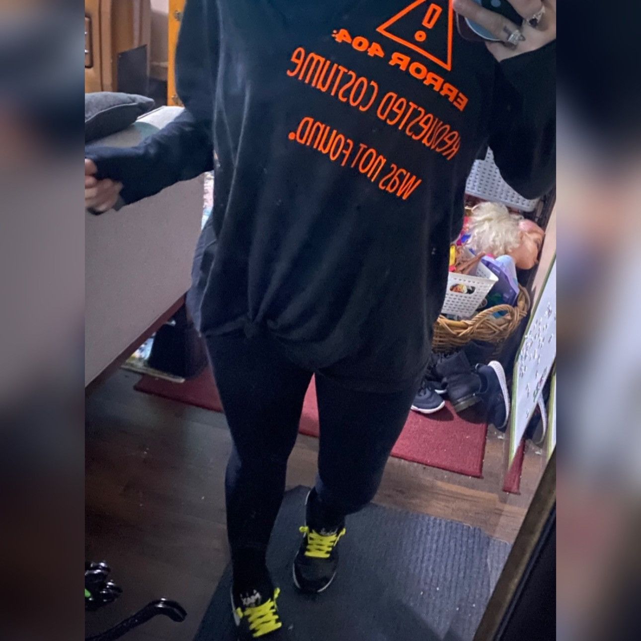 Calvin Klein ERROR, Costume Not Found, Neon, Distressed, Halloween Tee Size US XL / EU 56 / 4 - 6 Thumbnail