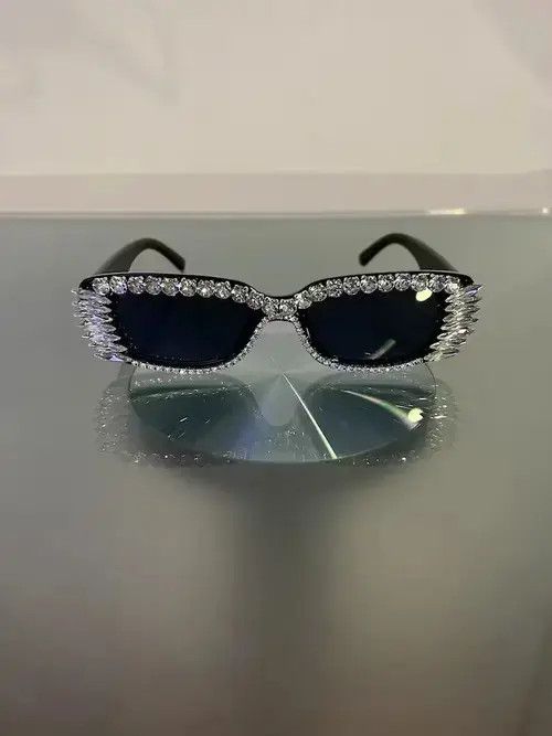 Japanese Brand × Vintage Y2K Crystal Rhinestone Sunglasses (black) Size ONE SIZE - 1 Thumbnail