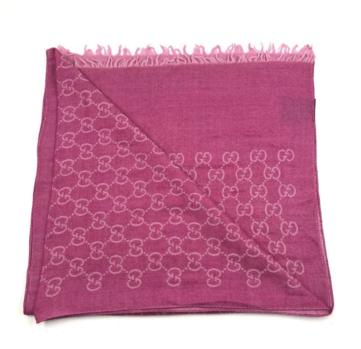 Gucci Gucci/Rose Pink Double G All-Over Print Reversible Scarf K12 Size ONE SIZE - 4 Thumbnail