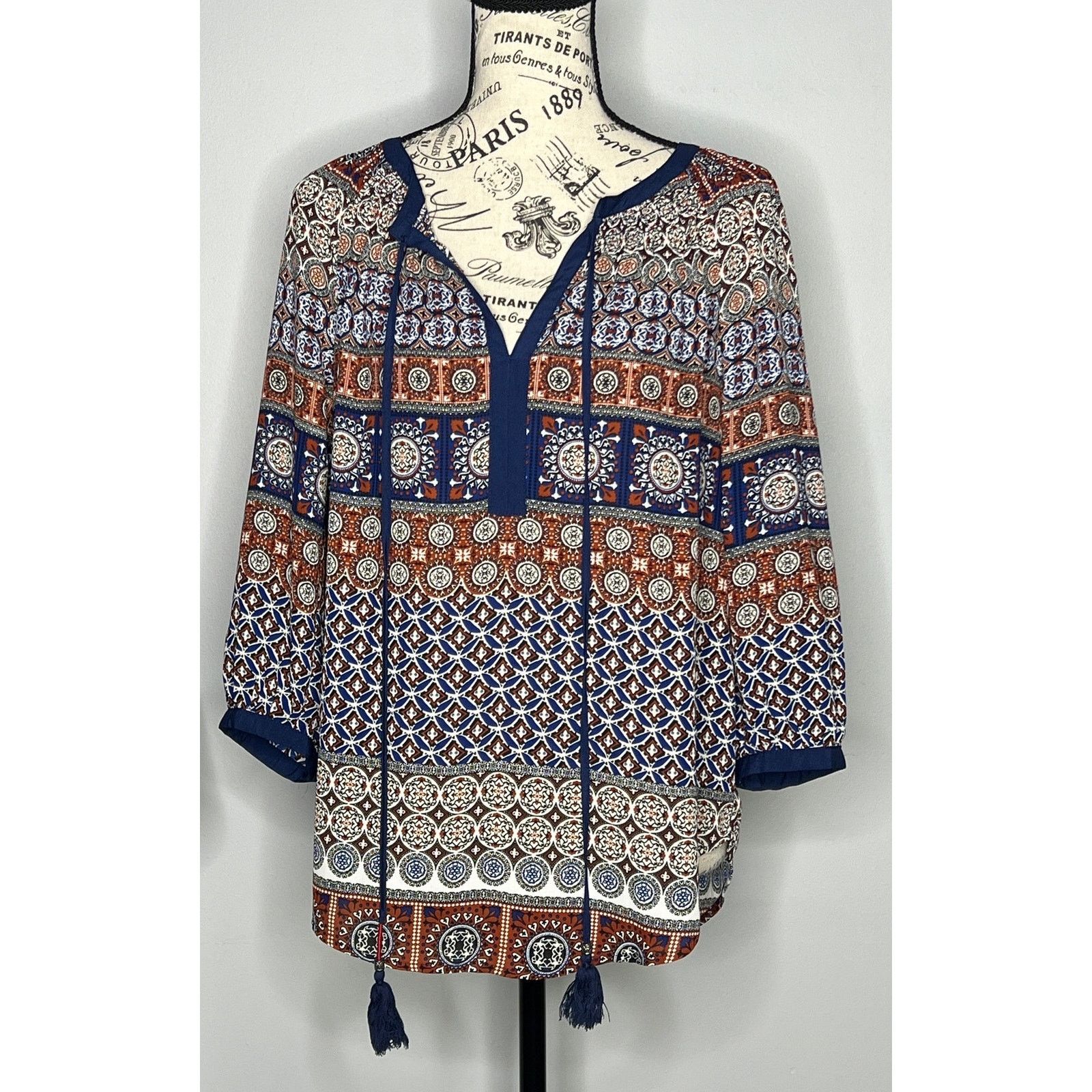 Other Wilcox Tie Neck Blouse - Stitch Fix 3/4 Sleeve Boho Top Size S / US 4 / IT 40 - 12 Thumbnail