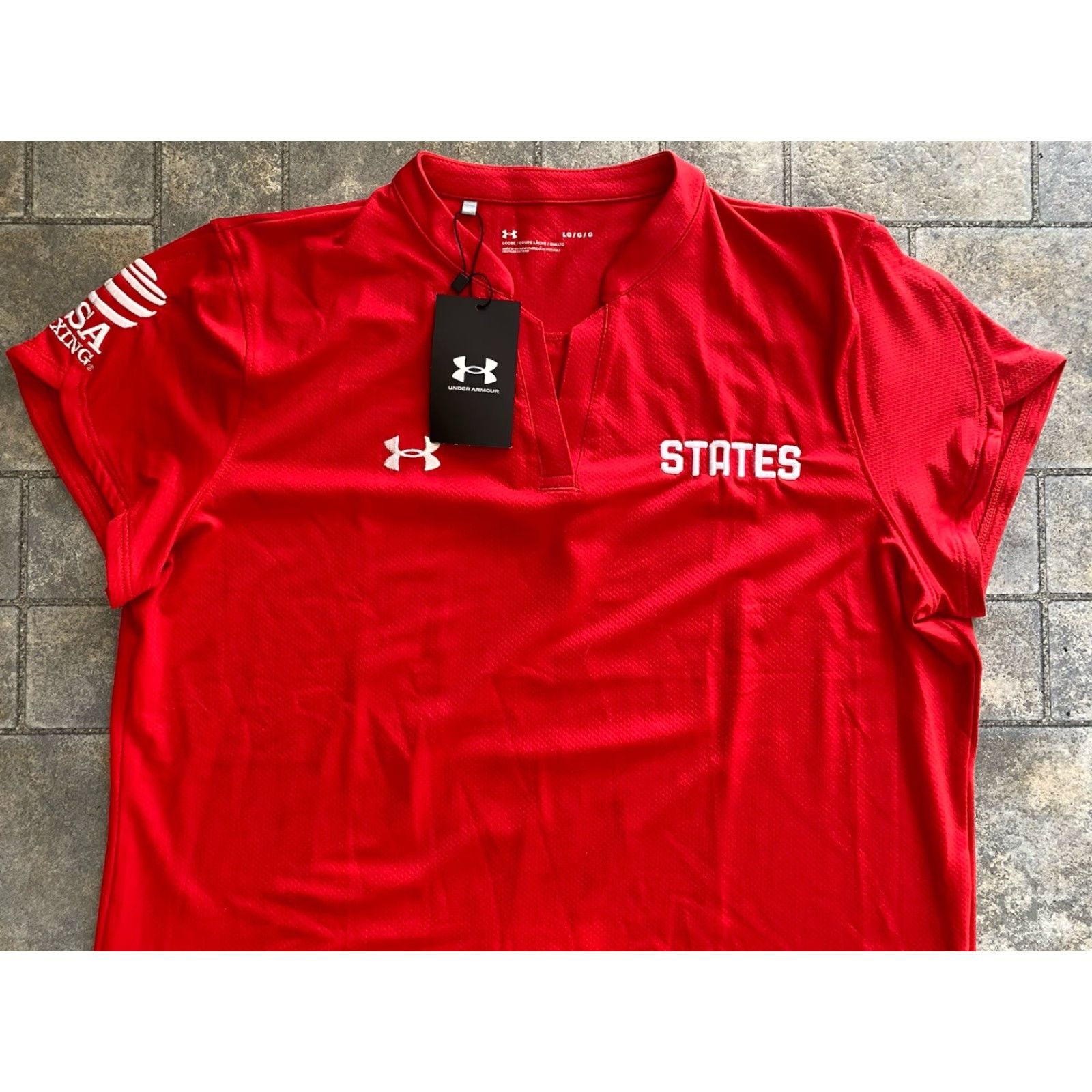 Under Armour VINTAGE Under Armour Red Shirt USA Boxing States Womens LG/G T-Shirt Size L / US 10 / IT 46 - 4 Thumbnail