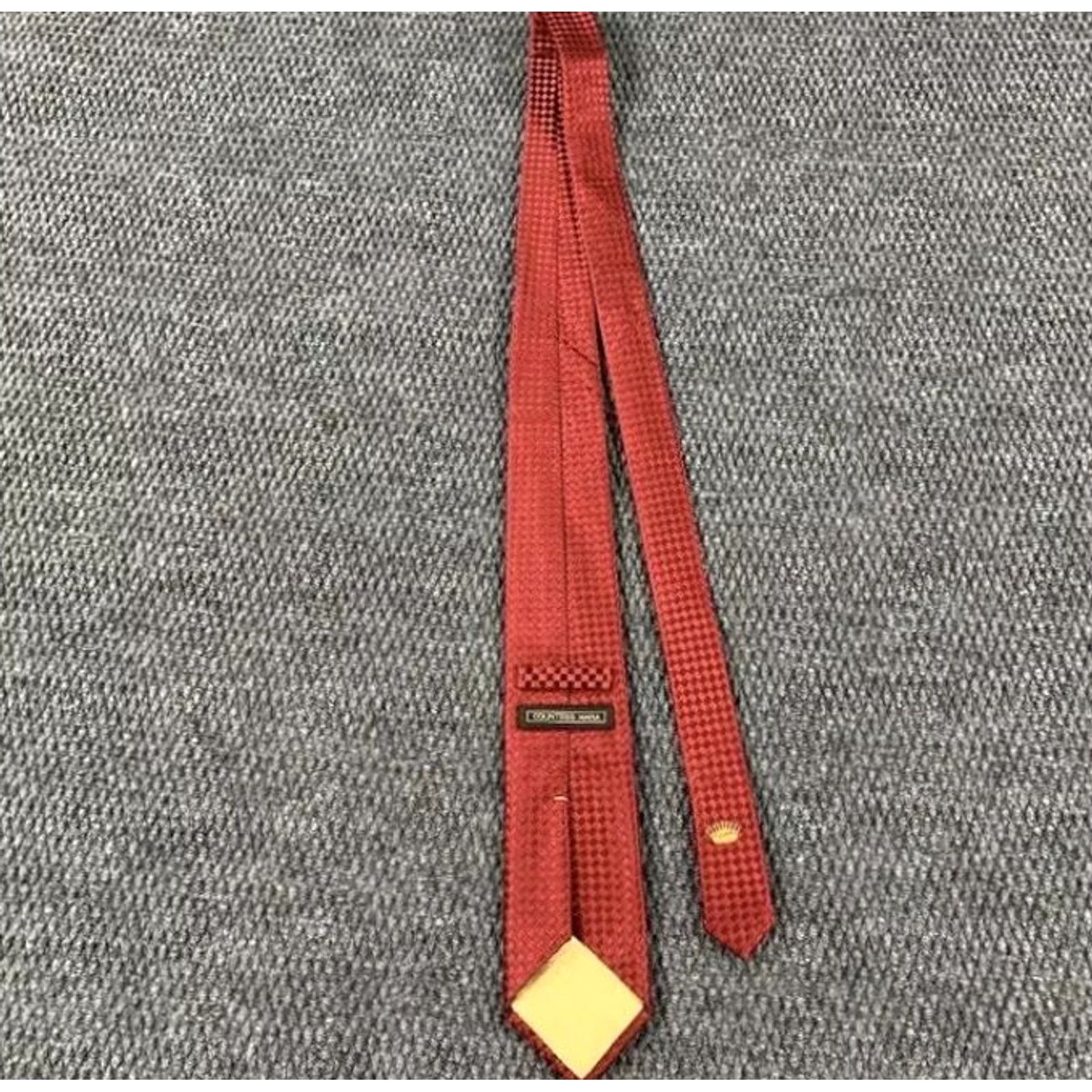 Countess Mara Countess Mara Men’s Luxury Red Woven 100% Silk Tie EUC Embroidered Crown Logo Size ONE SIZE - 4 Thumbnail
