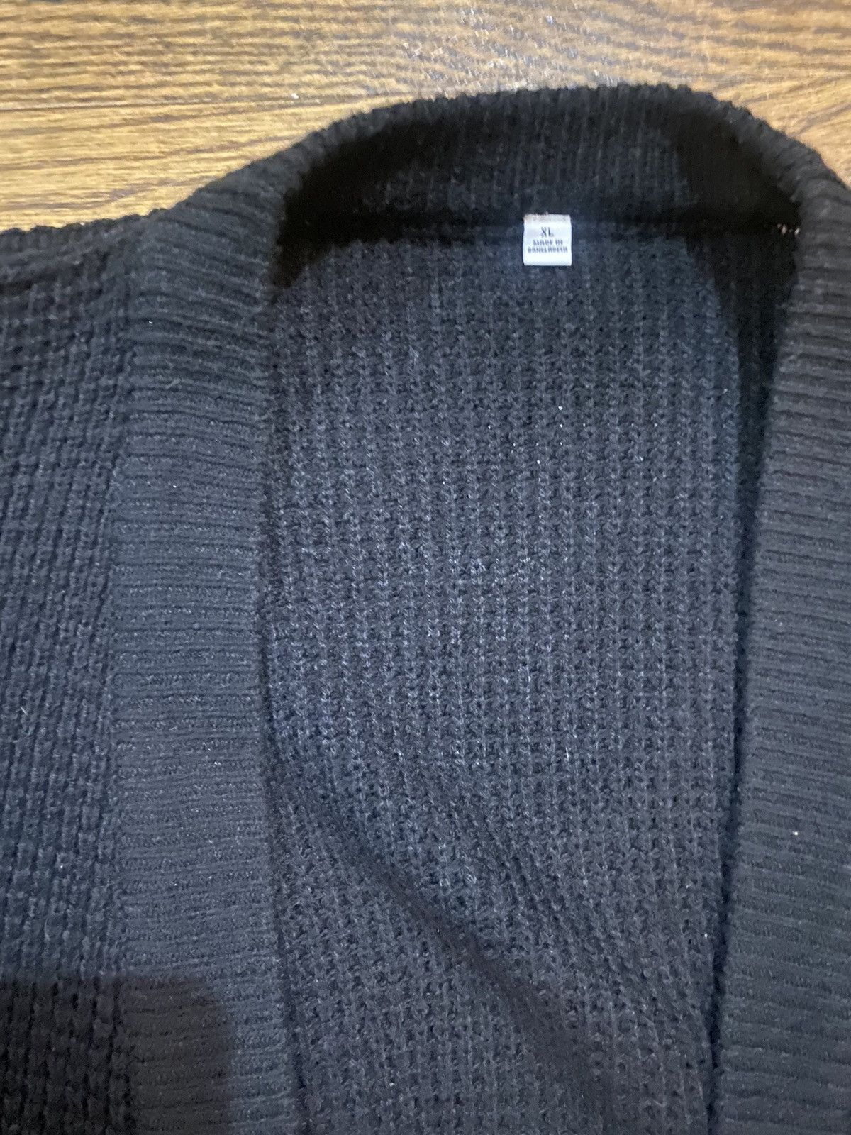 Vintage Waffle Knot Black Cardigan Size US XL / EU 56 / 4 - 3 Thumbnail