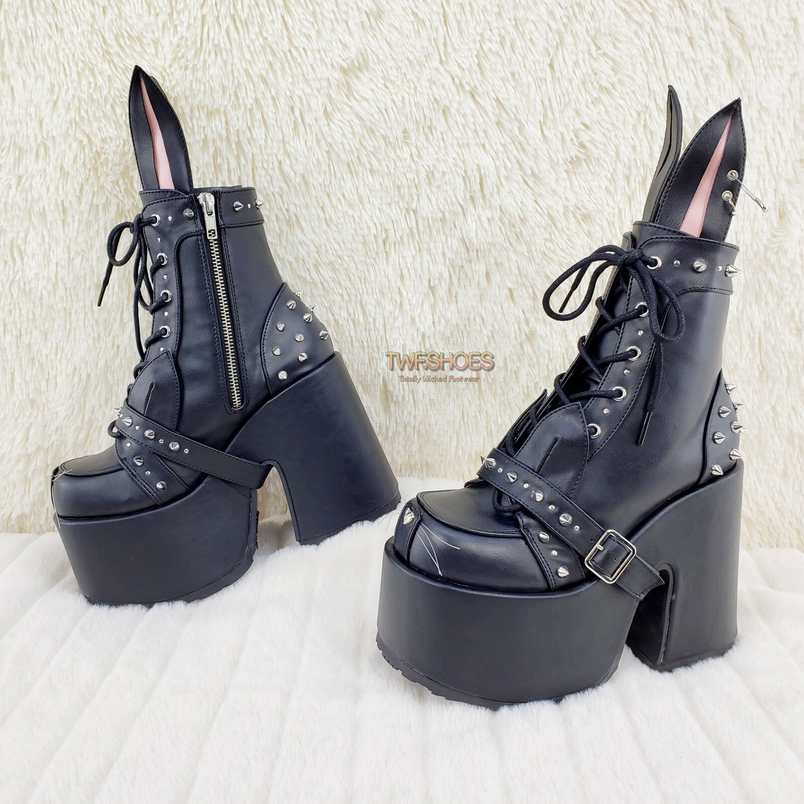 Other Camel 202 Platform Goth Punk Bunny Cat Ankle Boots 6-12 NY ( Size US 11 / IT 41 - 1 Thumbnail