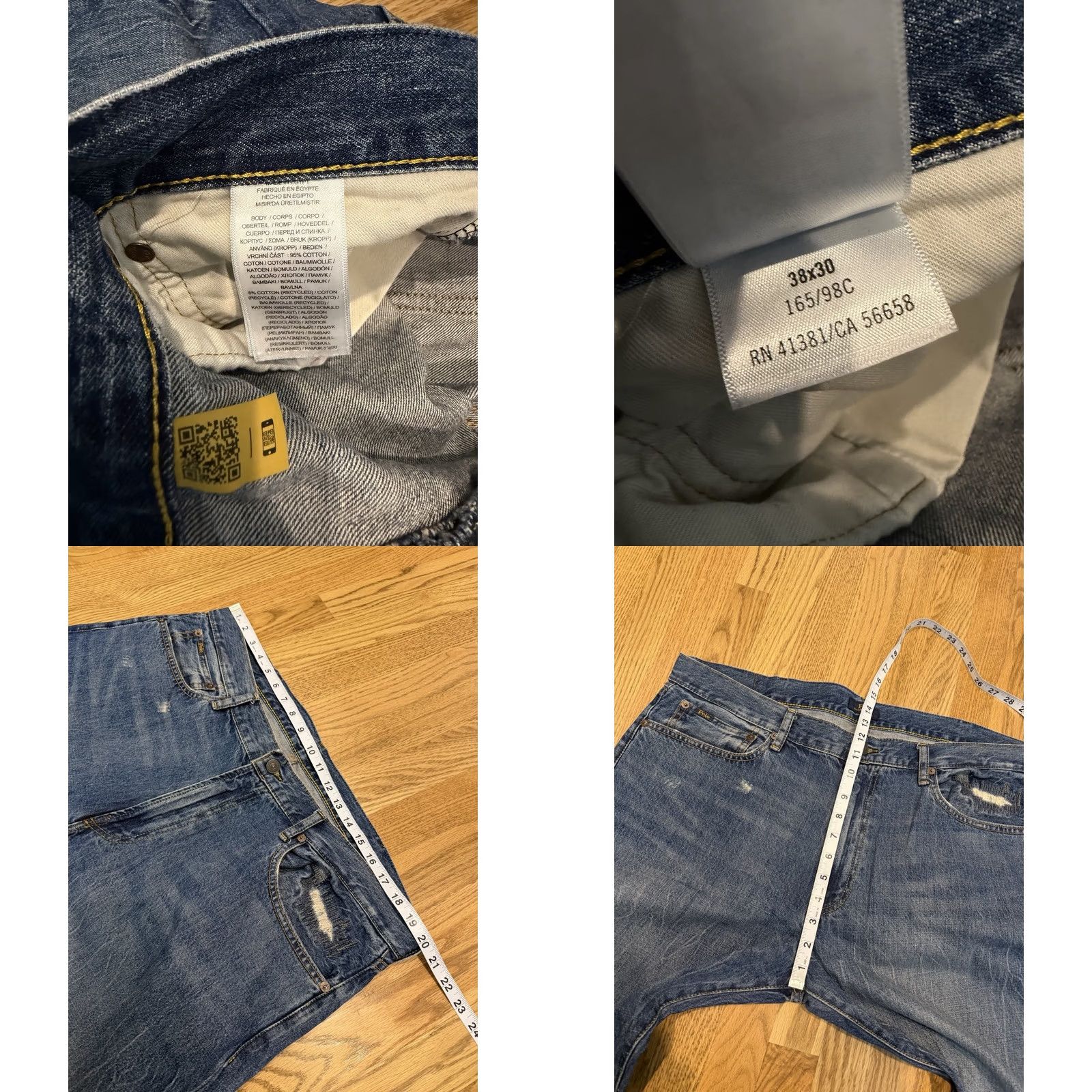 Polo Ralph Lauren Polo Ralph Lauren Jeans Men Distressed Classic Fit 5-Pocket Denim Straight Blue 38x30 Regular Inseam 30 Logo Vintage Style Size US M / EU 48-50 / 2 - 9 Thumbnail