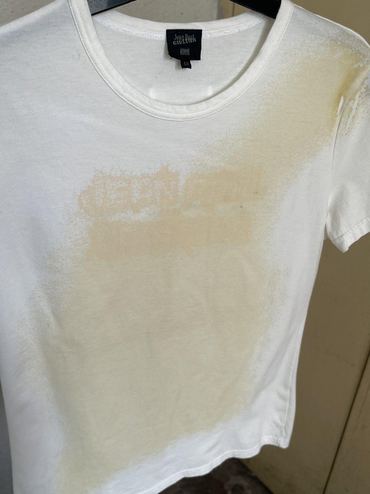 Jean Paul Gaultier Jean Paul Gaultier Homme Web Distressed Paint Logo T Shirt Size US M / EU 48-50 / 2 - 3 Thumbnail
