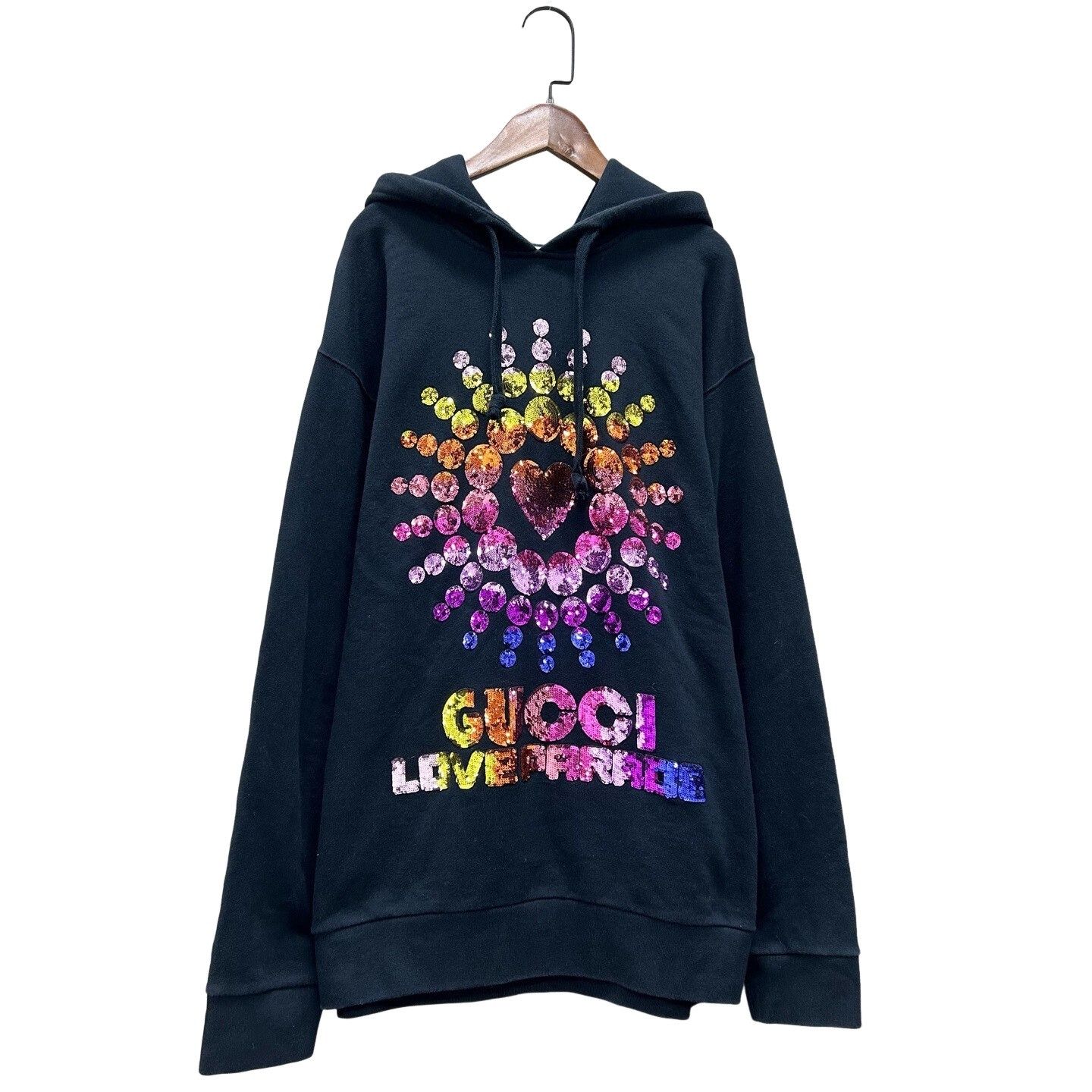 Gucci Gucci Sequin Heart Logo Hoodie Size L Size US L / EU 52-54 / 3 - 1 Thumbnail