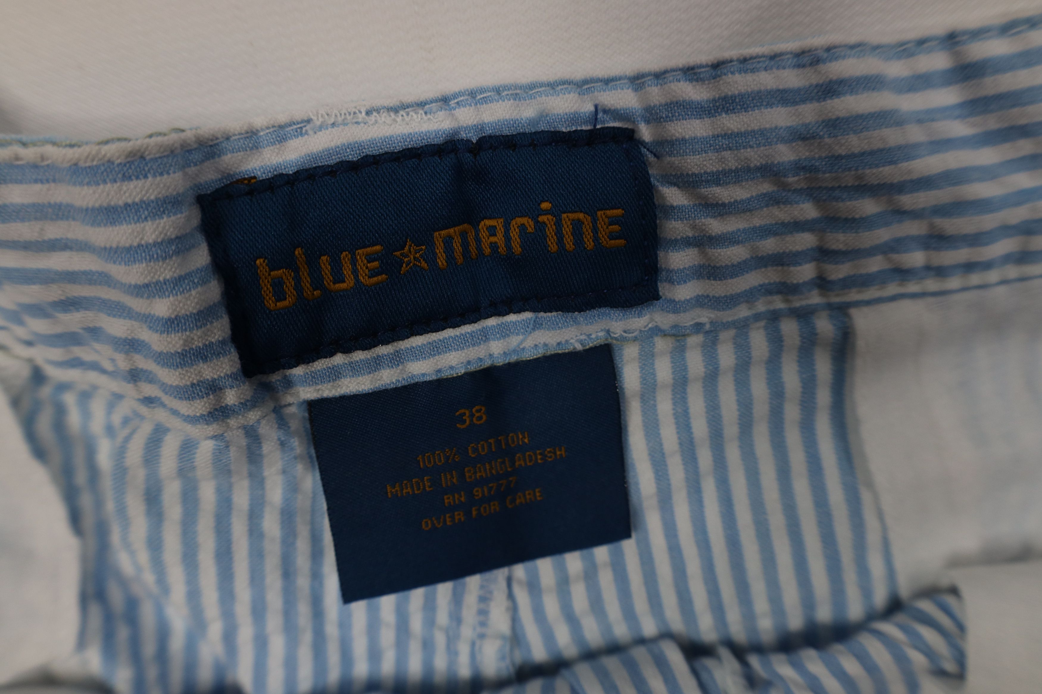 Vintage Vintage 90s Streetwear Seersucker Chino Shorts Blue Size US 38 / EU 54 - 6 Thumbnail