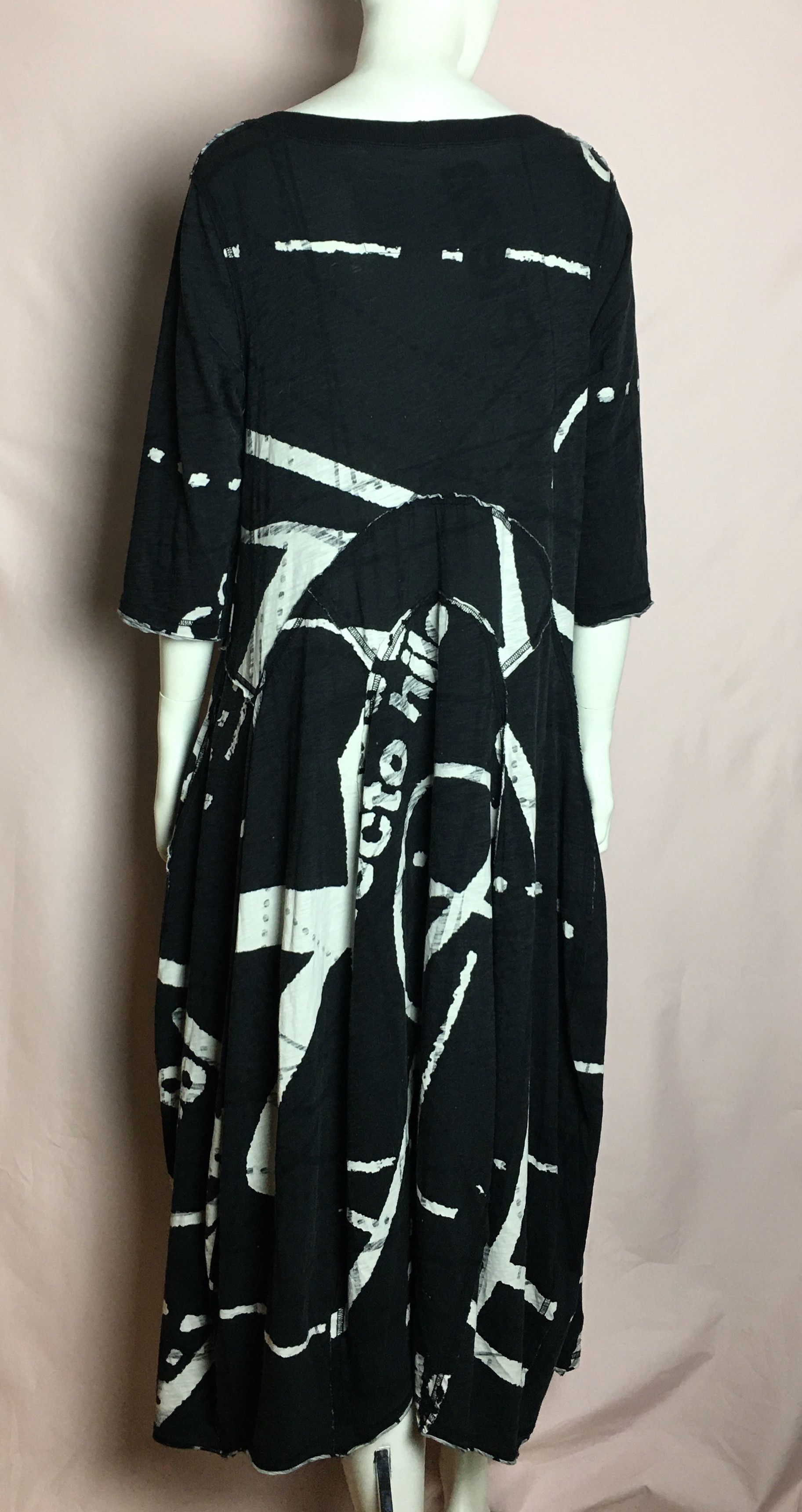 Rundholz Rundholz Avant-Garde Print Cotton Dress Size M / US 6-8 / IT 42-44 - 3 Thumbnail