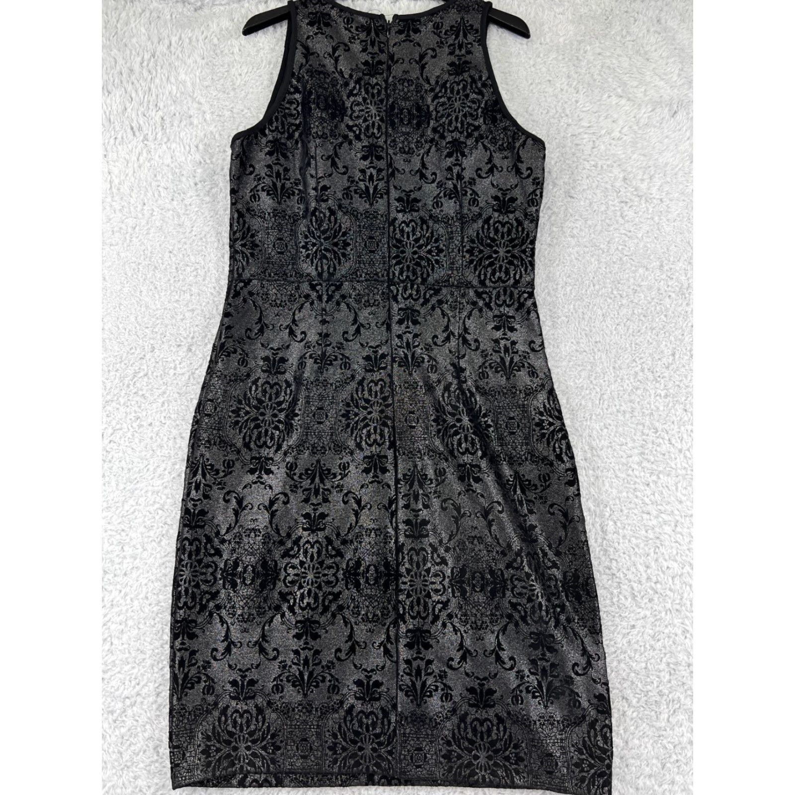 Vintage Enfocus Studio Dress Womens 4 Black Floral Print Sleeveless Polyester Blend Size S / US 4 / IT 40 - 2 Thumbnail