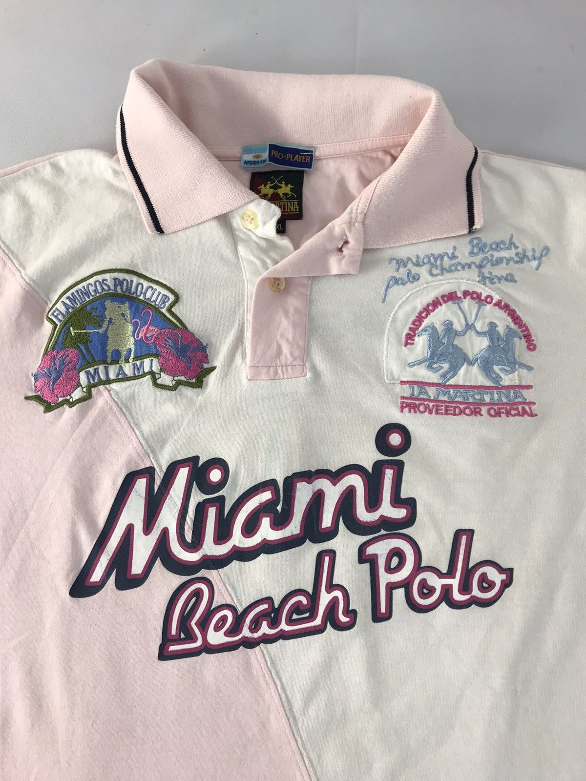 La Martina La Martina Flamingos Polo Club Miami Beach #1 Polo Tee Size US L / EU 52-54 / 3 - 4 Thumbnail