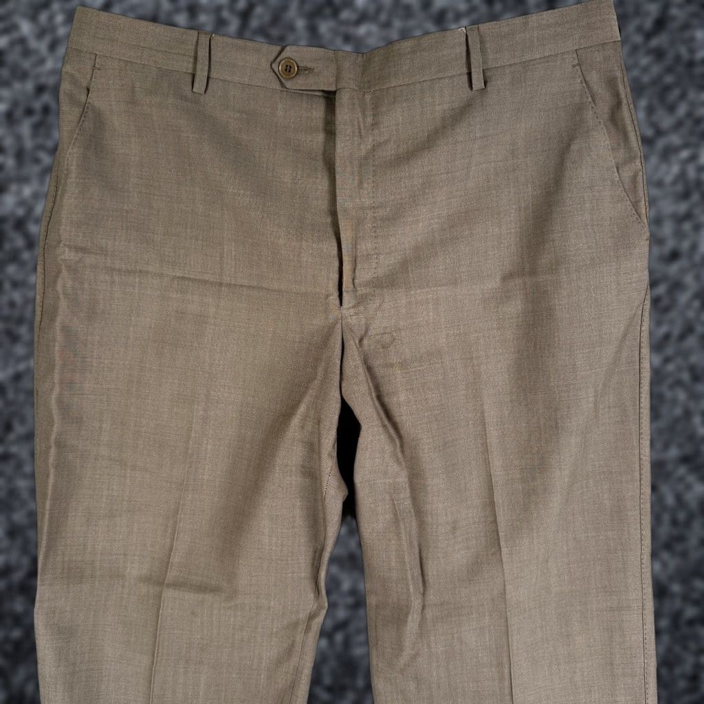 Paul Smith VINTAGE Paul Smith London Dress Pants Mens 30x30 Brown 100% Wool Flat Front Trousers Size US 33 - 1 Thumbnail
