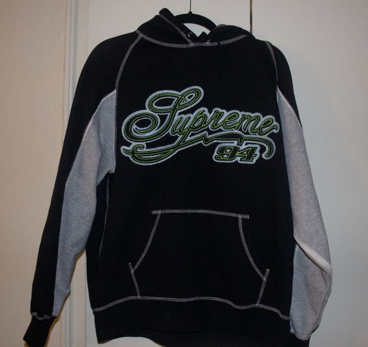 Supreme Supreme Paneled Script Hooded Sweatshirt '21 | Grailed