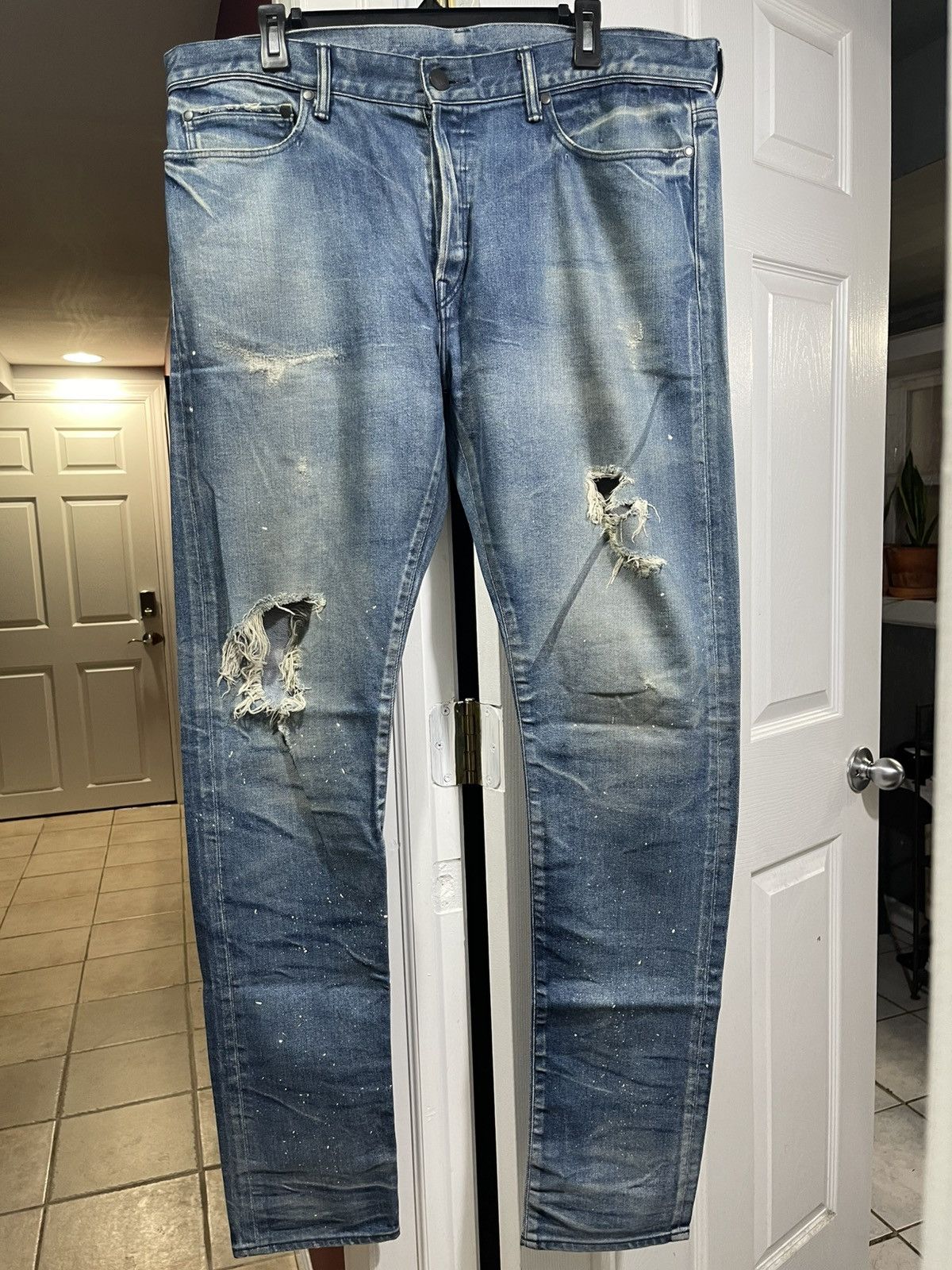 John Elliott The Cast 2 Distressed/Paint Splatter Jeans Size US 36 / EU 52 - 1 Thumbnail
