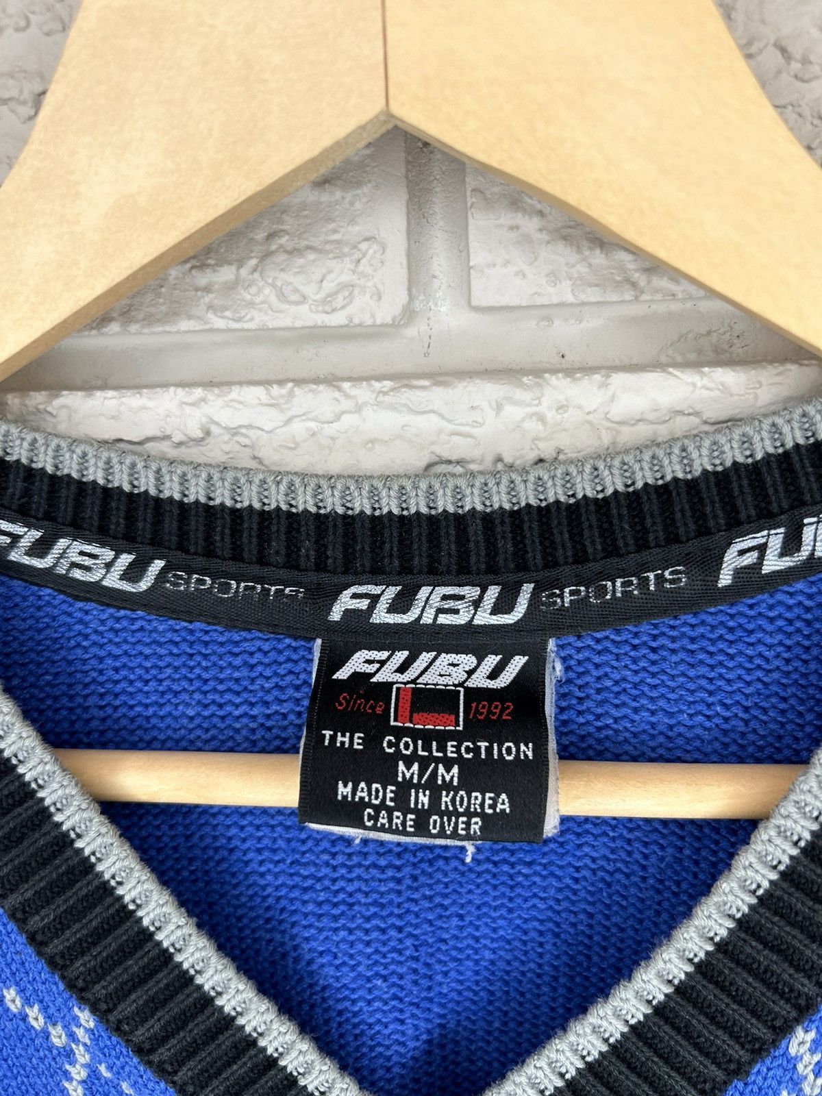 Fubu × Vintage Vintage Fubu Argyle Blue Diamond Sweater Vest Size US M / EU 48-50 / 2 - 5 Thumbnail