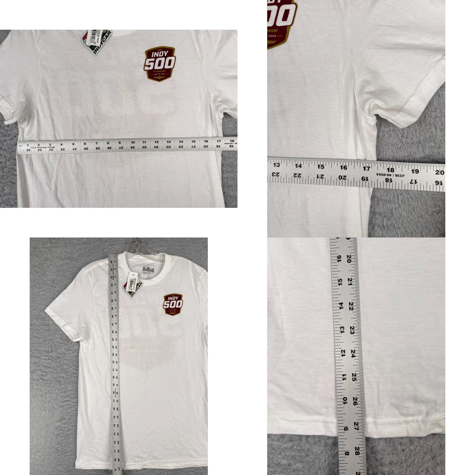 Vintage Legends Global Merchandise 2024 Indy 500 Shirt IMS Indycar NEW White Short Sleeve Crew Neck Adult Small Men’s T-Shirt Logo Size US S / EU 44-46 / 1 - 8 Thumbnail