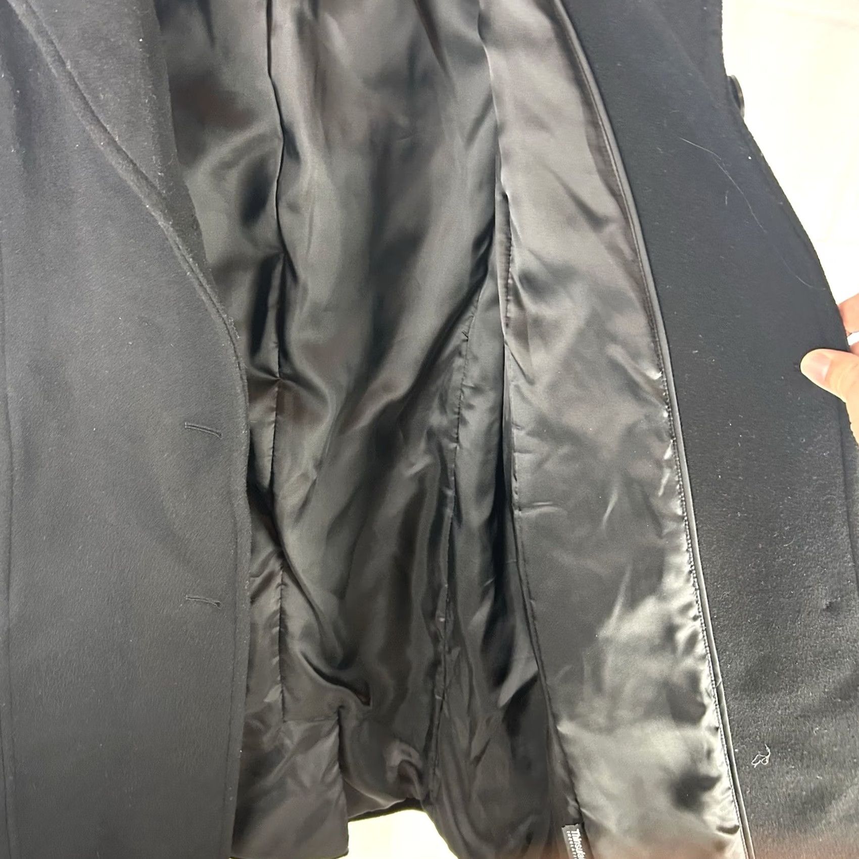Vintage LL Bean Womens 12 Reg Black Lambswool Preppy Long Overcoat Quiet Luxury Outdoor Overcoat BlacK Lambswool 90s Preppy City Ivy Womens Size XL / US 12-14 / IT 48-50 - 6 Thumbnail